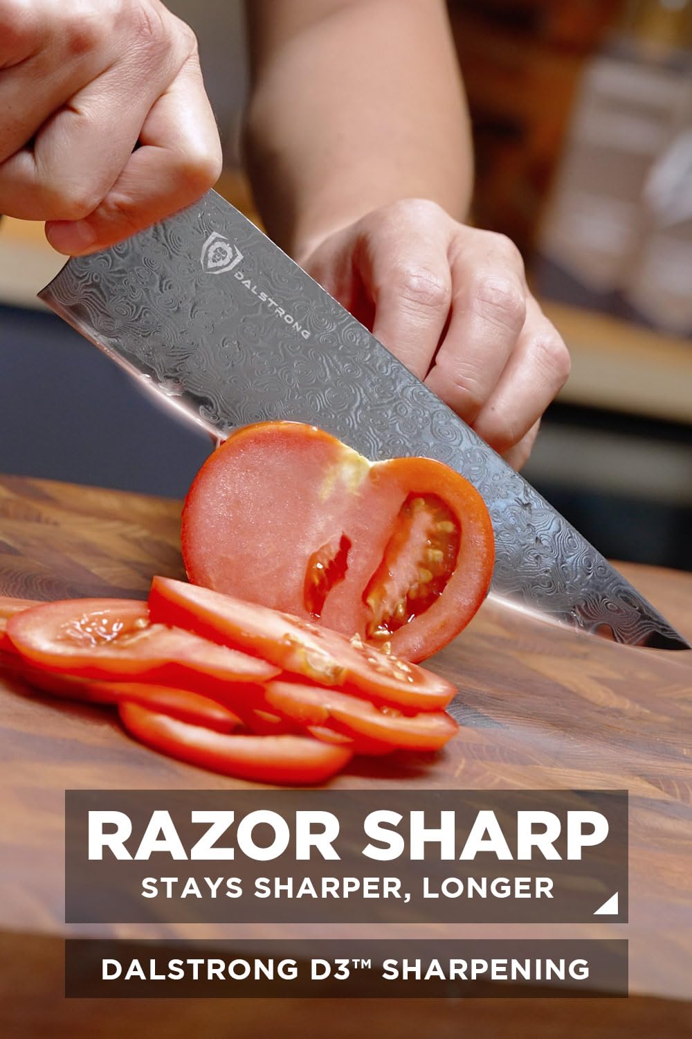 Dalstrong Chef Knife Professional- 8”-Scorpion Series - Venom Edition - Japanese Steel Chef Knife - Spiral Sandstorm Blade Pattern - Black Honeycomb Resin Handle - w/Chef Knife Leather Sheath