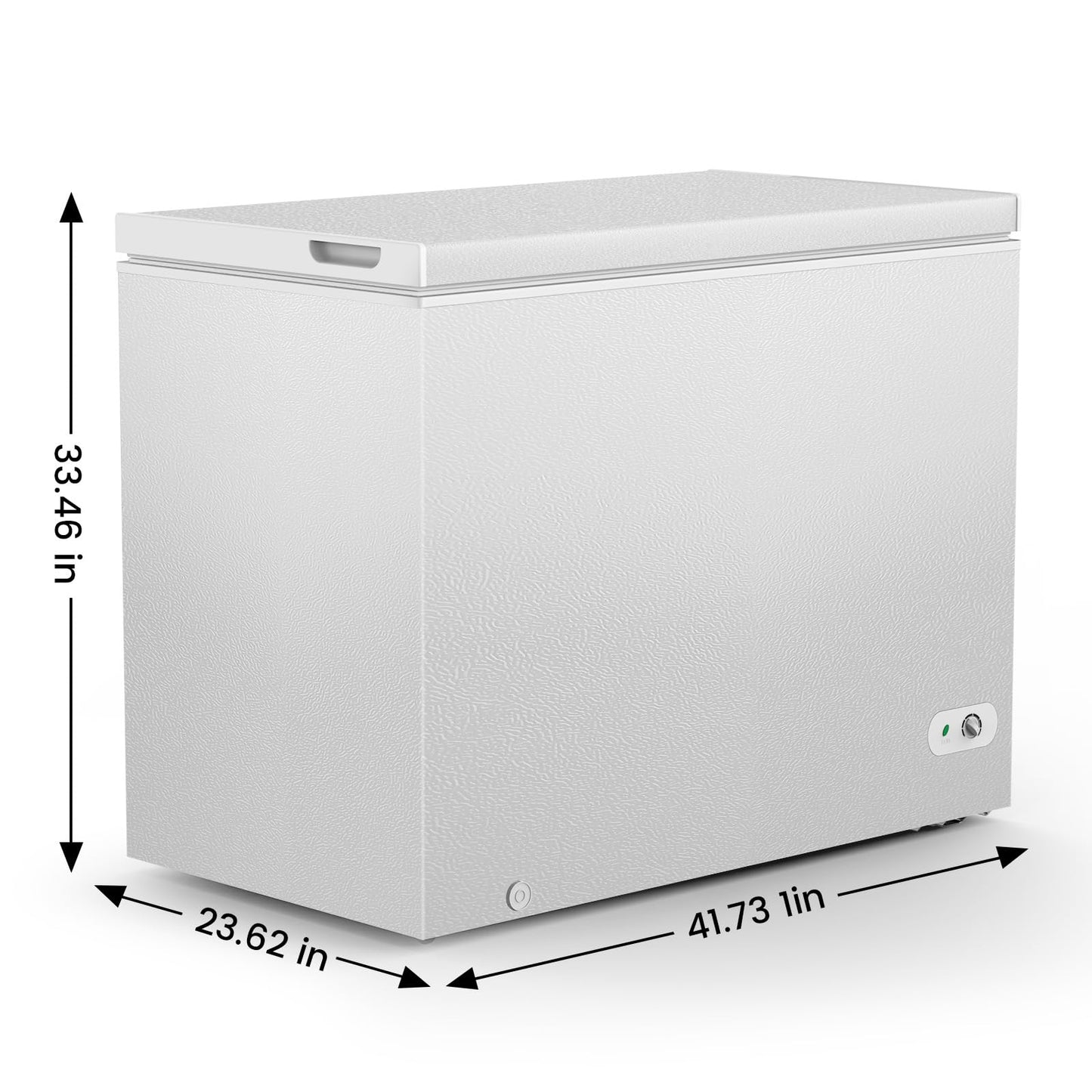 COWSAR Chest Freezer 10.0 Cubic Feet Freezer with 3 Removable Baskets, 7-Level Adjustable Temperature, Free Standing Top Open Door Deep Freezer, Compact, Front Drain, White