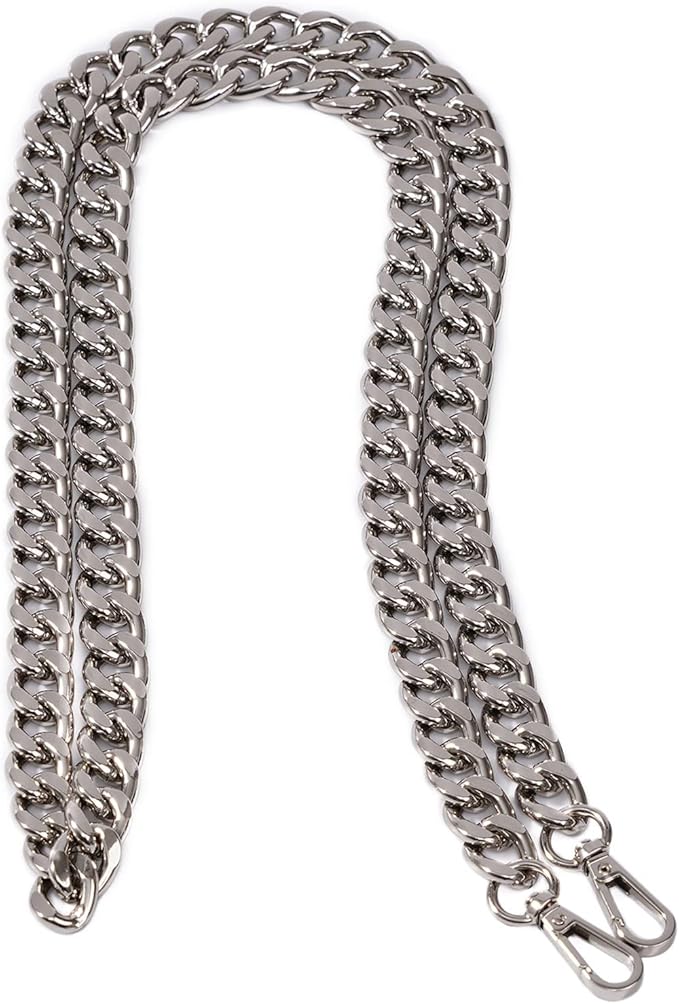 Medium Size Fabulous Metal Shoulder Crossbody Purse Strap Replacement Bag Chain Accessories (48ââ, Silver)