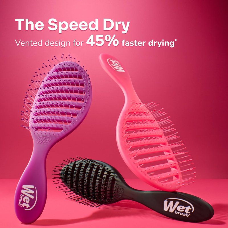 Wet Brush Speed Dry Hair Brush - Sky Blue - Vented Design and Ultra Soft HeatFlex Bristles Are Blow Dry Safe With Ergonomic Handle Manages Tangle and Uncontrollable Hair - Pain-Free