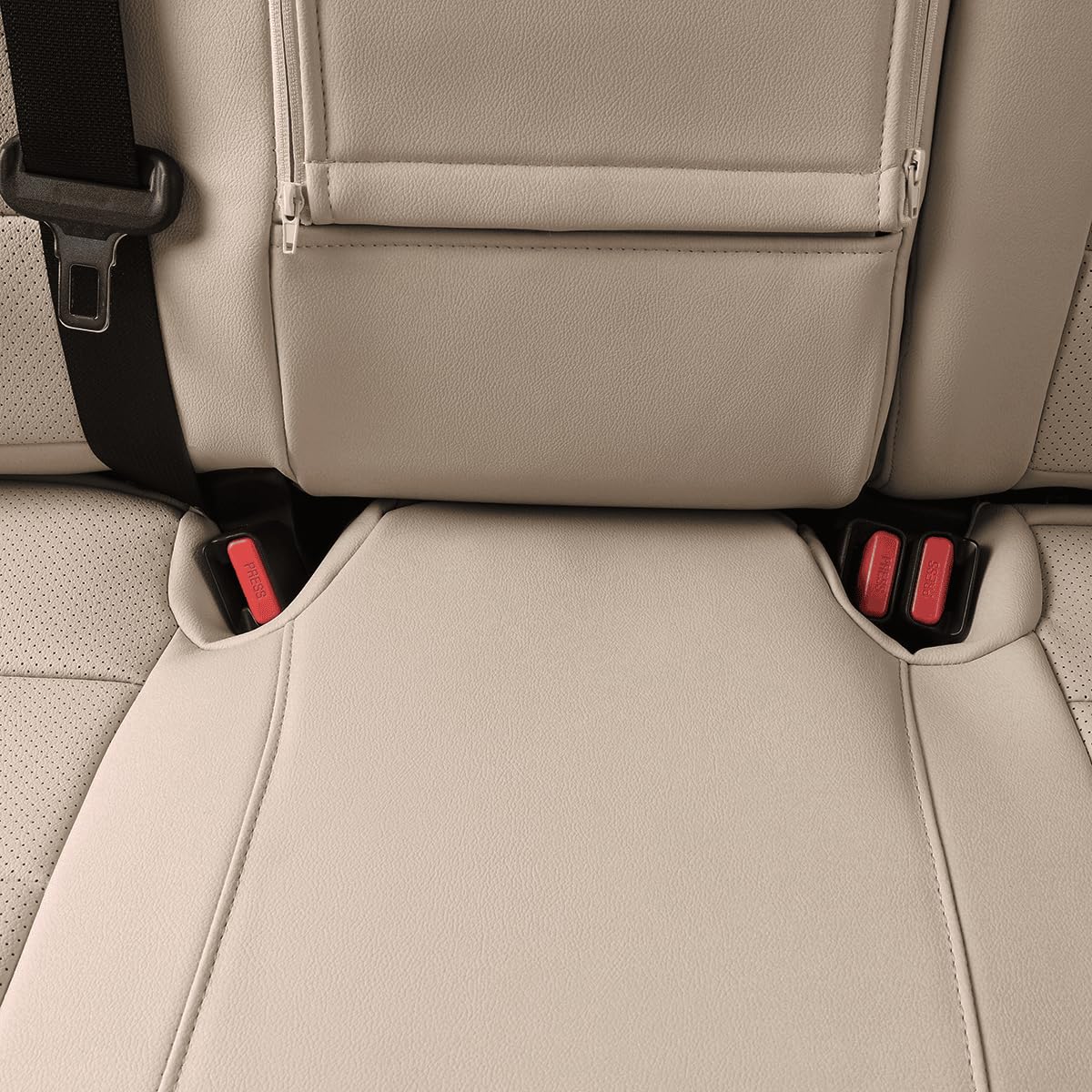EKR Rav4 Seat Covers Custom Fit for Toyota Rav4 LE(NOT for Hybrid) 2013 2014 2015 2016 2017 2018,Leather Car Seat Cover for Trucks SUV Full Set,Faux Leather(Beige)