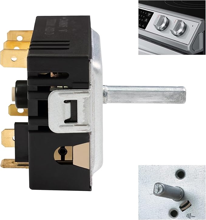 DG44-01006D Range Surface Element Control Switch for Samsung Range â OEM Replacement Energy Regulator â Fits for Samsung PER001-02D Model, AP7031847, PS16633253, EAP16633253, DG44-01006D, 18A, D-Cut
