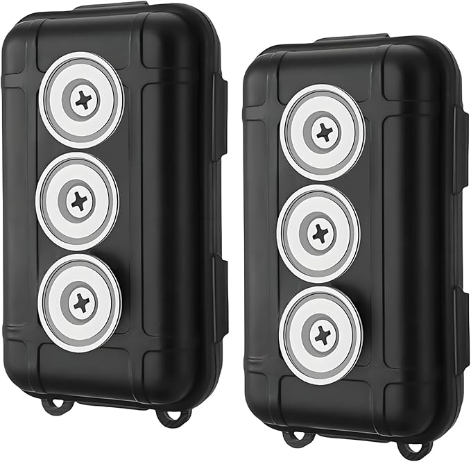 2 Pcs Magnetic Key Holders Under Car, Hide Key Magnetic Box for Storage Key Indoors, Outdoors, Waterproof Hider Key on The Bottom of Car