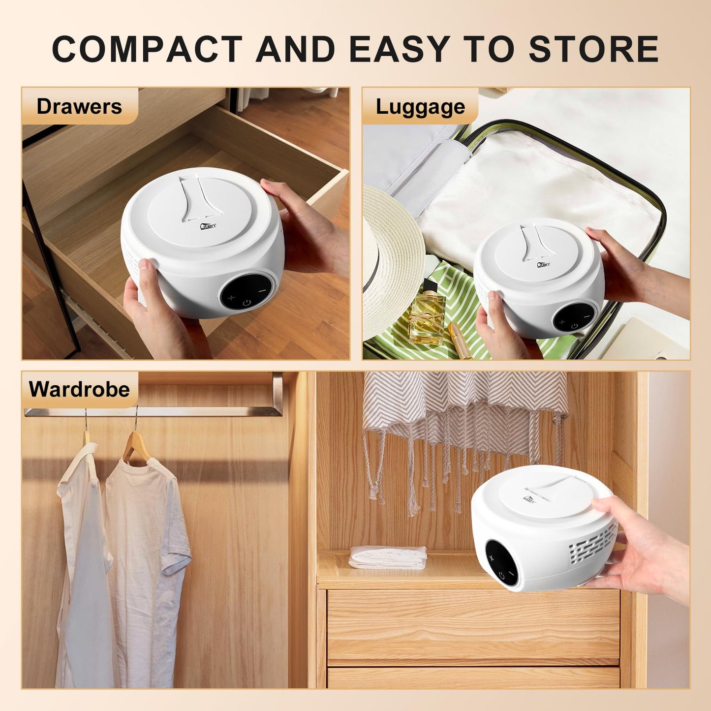 Clothes Dryer Machine with Timer, Laundry Drying Wardrobe, Electric Clothes Drying Rack and Dryer for Apartments, Home, Round 55inch Navy Blue