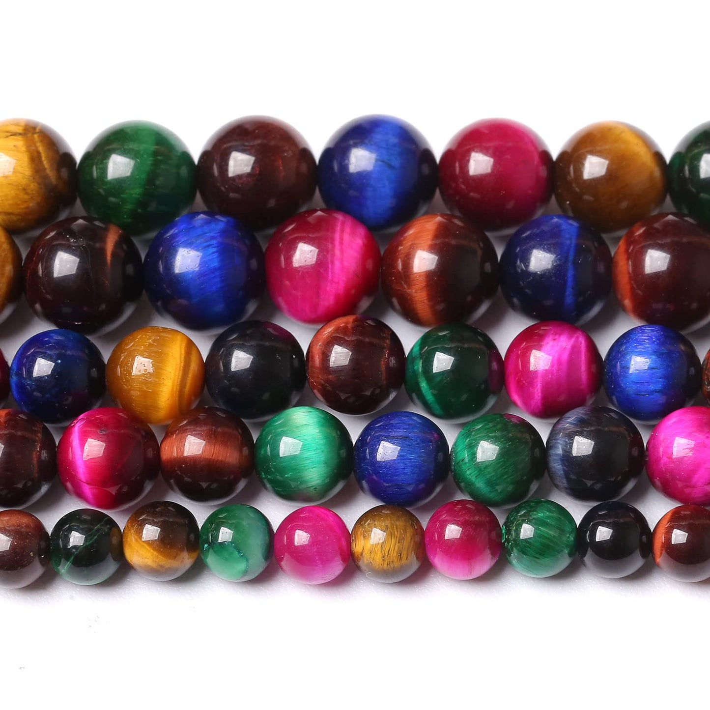 4MM 88PCS Colorful Tiger Eye Natural Stone Beads Crystal Spacer Loose Beads for Jewelry Making DIY Bracelet 1 Strand 15 inches