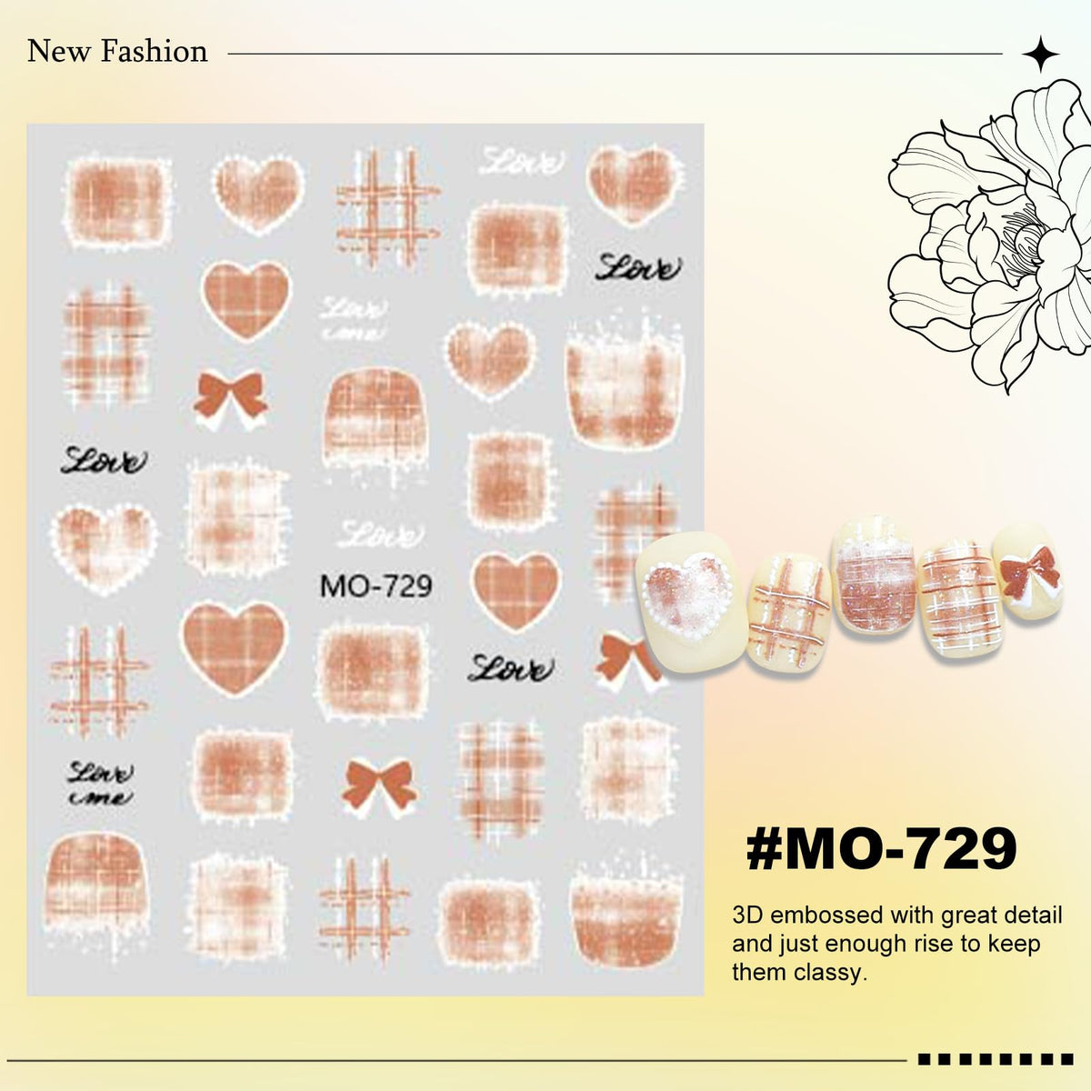 6 Sheets Bow Nail Stickers for Nail Art Red Pink Purple Blue Brown Bow Heart Designs 5D Embossed Self Adhesive Nail Decals for Women DIY Manicure Decoration YX1239