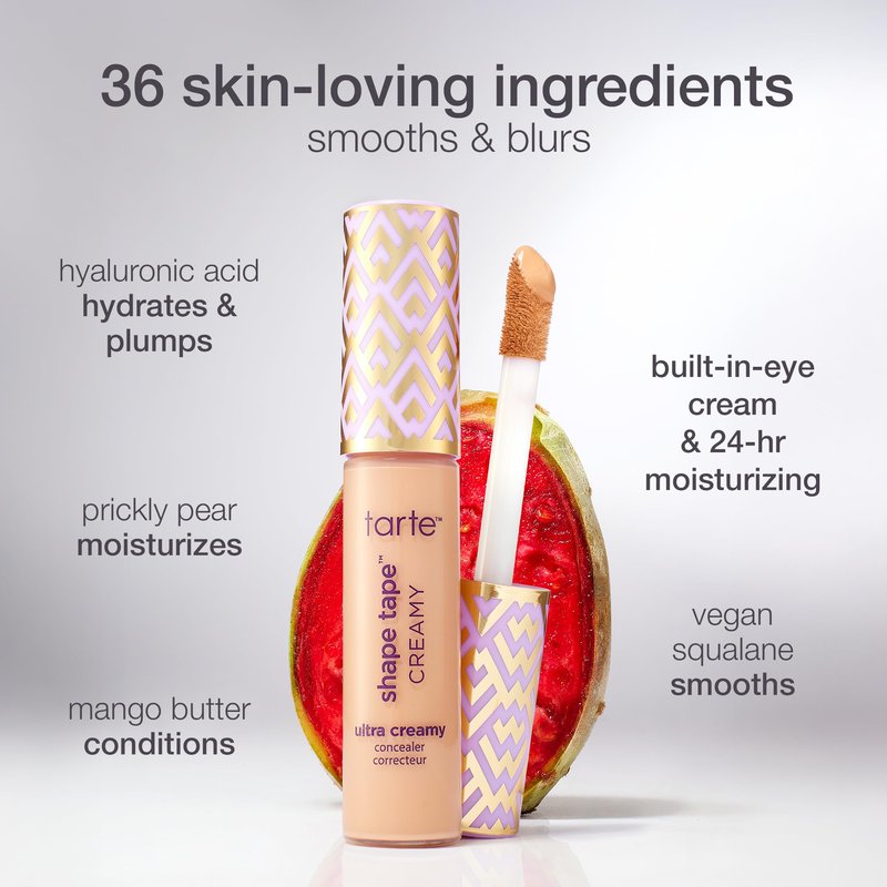 tarte shape tape creamy concealer – Full Coverage Makeup with Built-In Eye Cream, 24HR Hydrating Natural Moisturizing Matte Finish for Redness & Fine Lines, Vegan & Cruelty-Free, full size, 59W