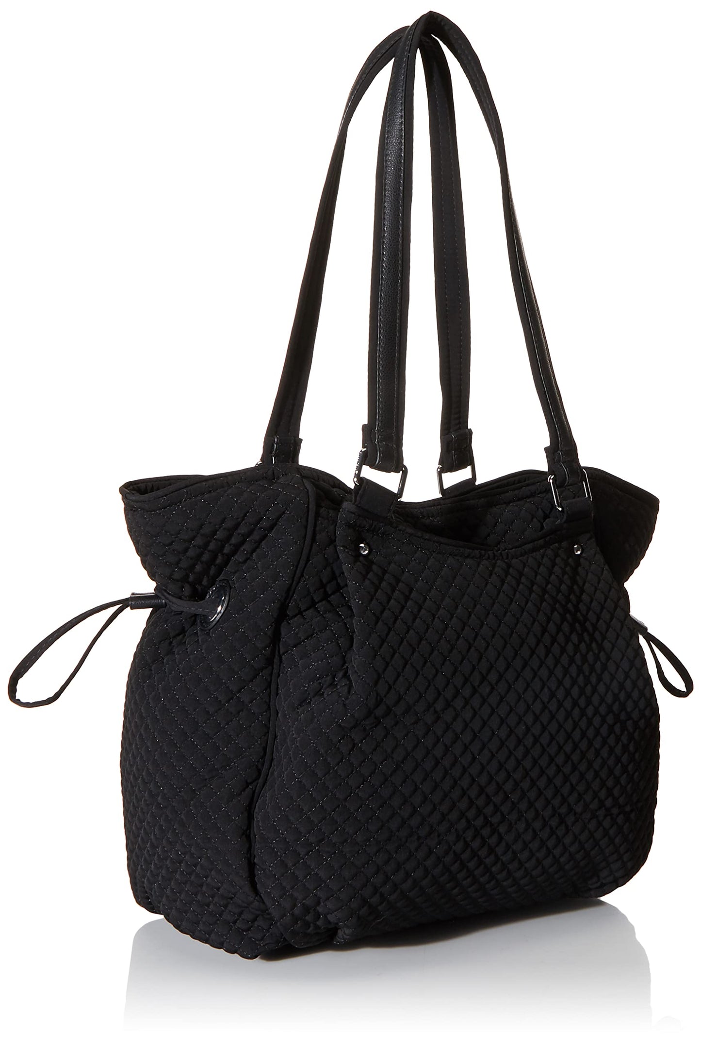Vera Bradley Women's Microfiber Glenna Satchel Purse, Black, One Size