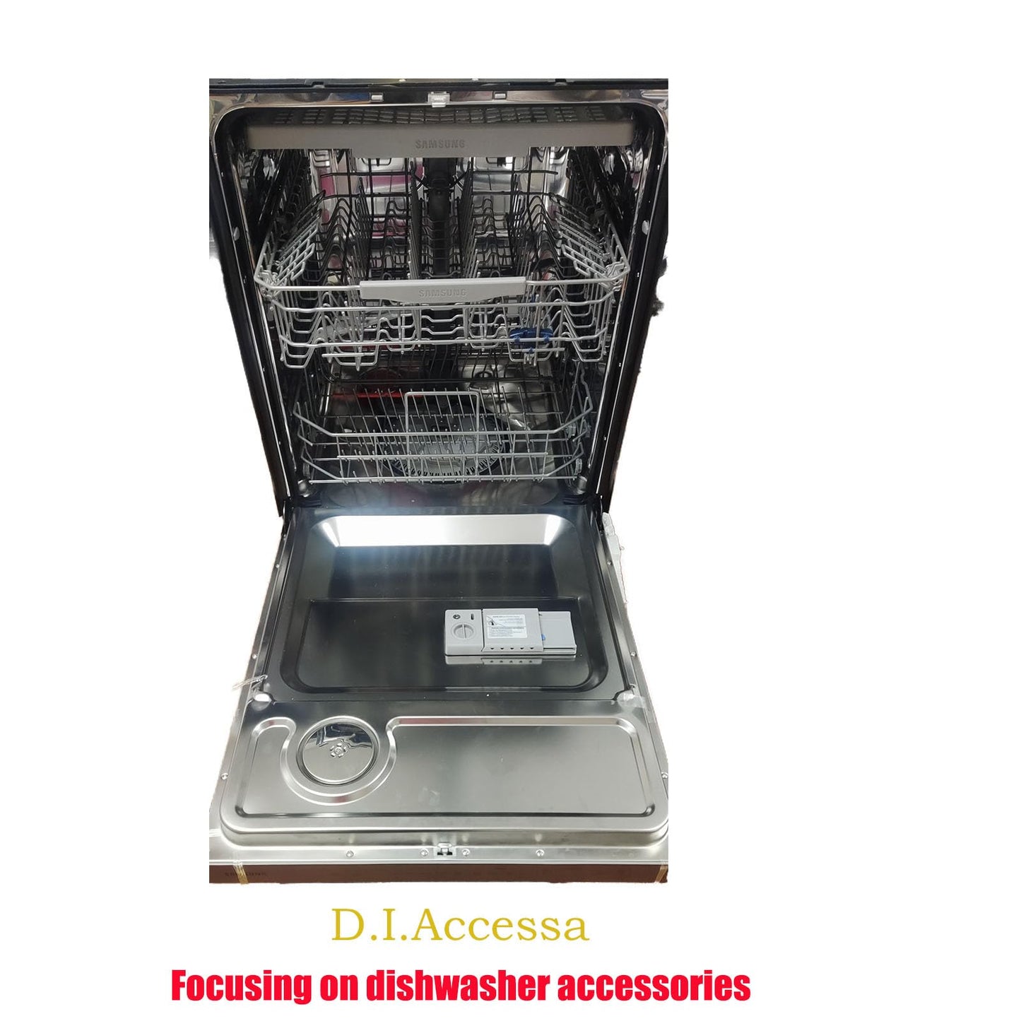 D.I.Accessa DD63-00073A Cover-Brake and DD63-00072A Gasket-Brake For Samsung Dishwasher DW80R5060 DW80R5061 Series (Match for DD82-01111A(B) dishwasher case break and overflow sensor)