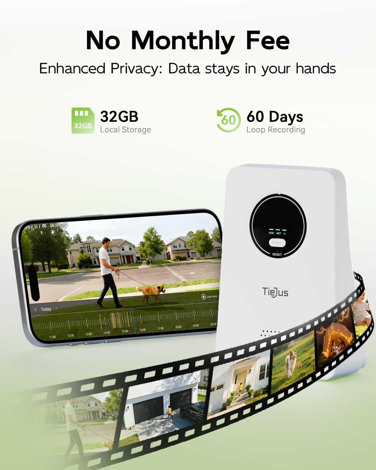 TIEJUS 3K 4MP Security Cameras Outdoor Wireless, Solar Powered Cameras for Home Security, No Subscription, Smart Detection, Color Night Vision, 2-Way Talk, 2.4/5GHz WiFi, 32GB Local Storage