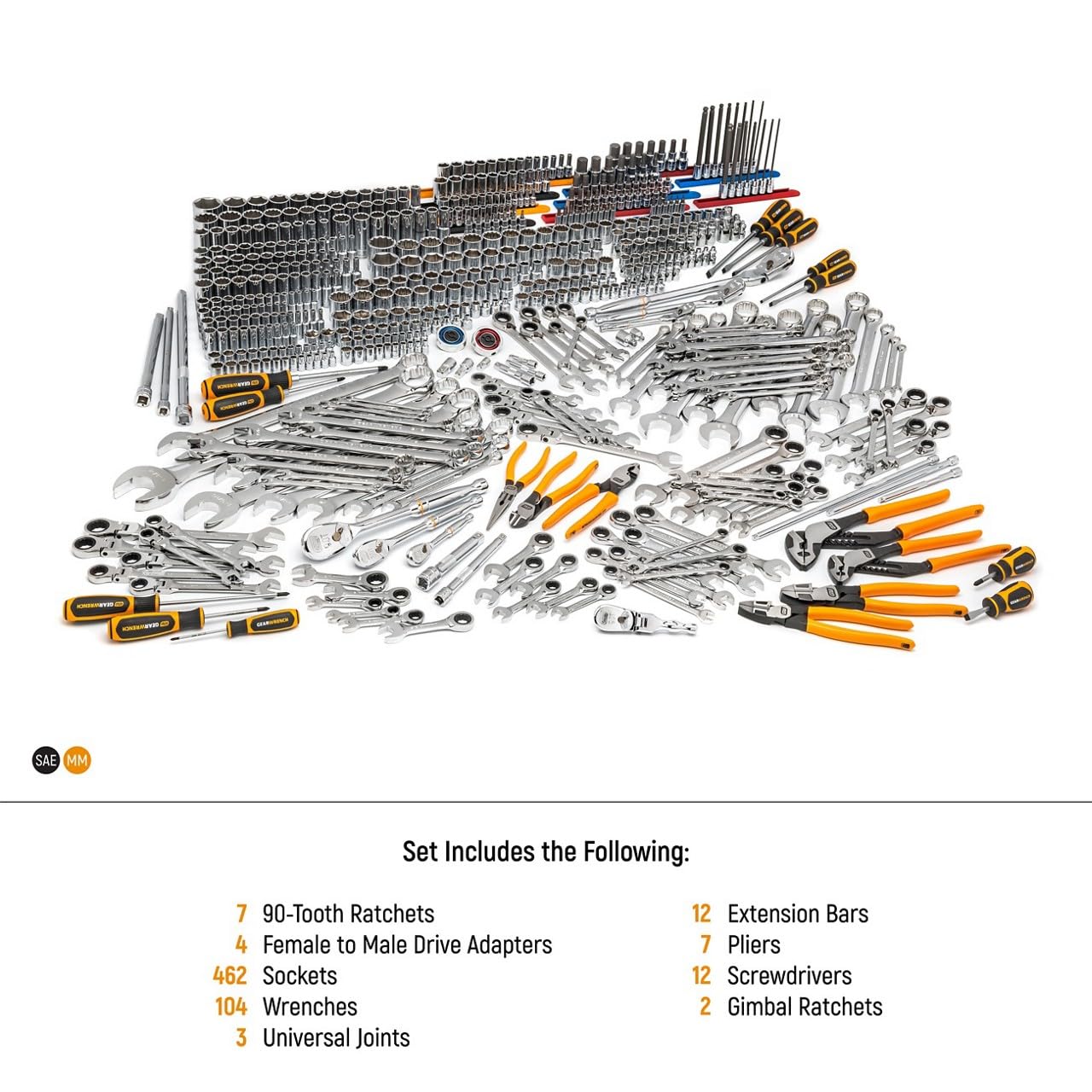 GEARWRENCH 614 Piece Master Mechanics Hand Tool Set with Premium Modular foam Trays and Mobile Work Station | MEGAMODMRO