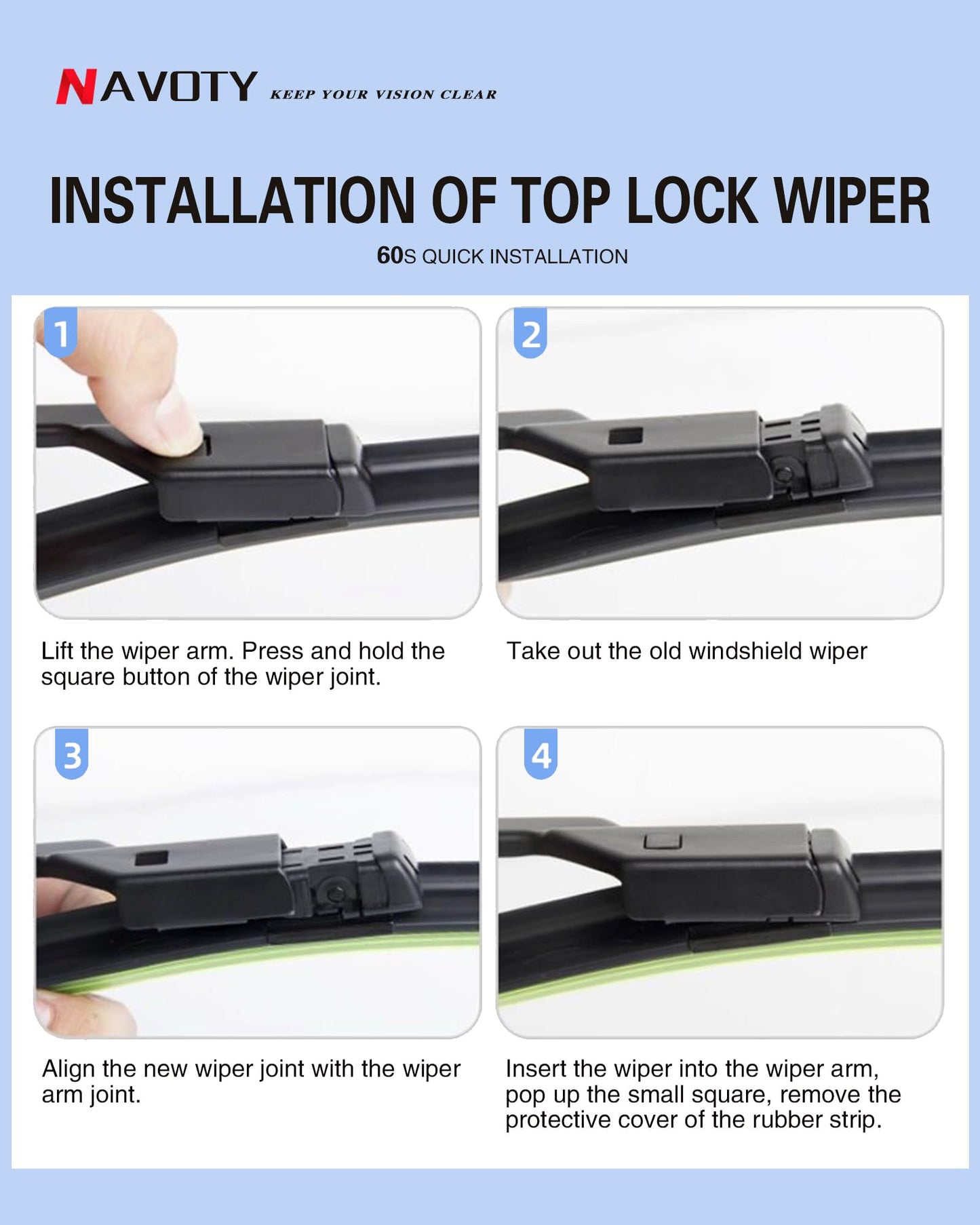 2 Factory Wiper Blades Replacement for 2014-2018 Chevrolet Silverado GMC Sierra Original Equipment Windshield Wiper Blades Set - 22"+22" (Set of 2)