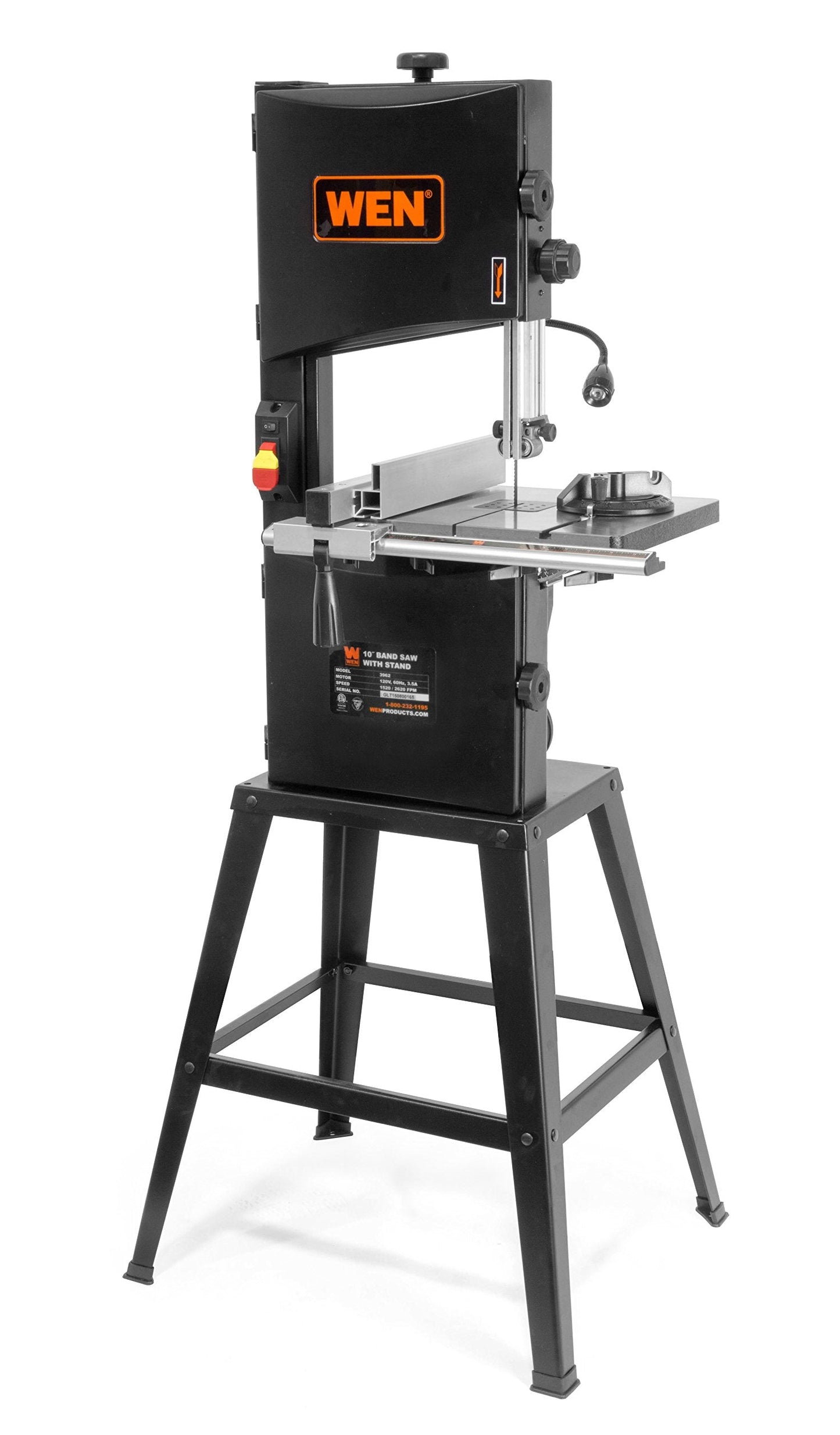 WEN Band Saw with Stand, 10-Inch, 3.5-Amp, Two-Speed (BA3962) and BB7225 72" Woodcutting Bandsaw Blade with 6 TPI & 1/4" Width