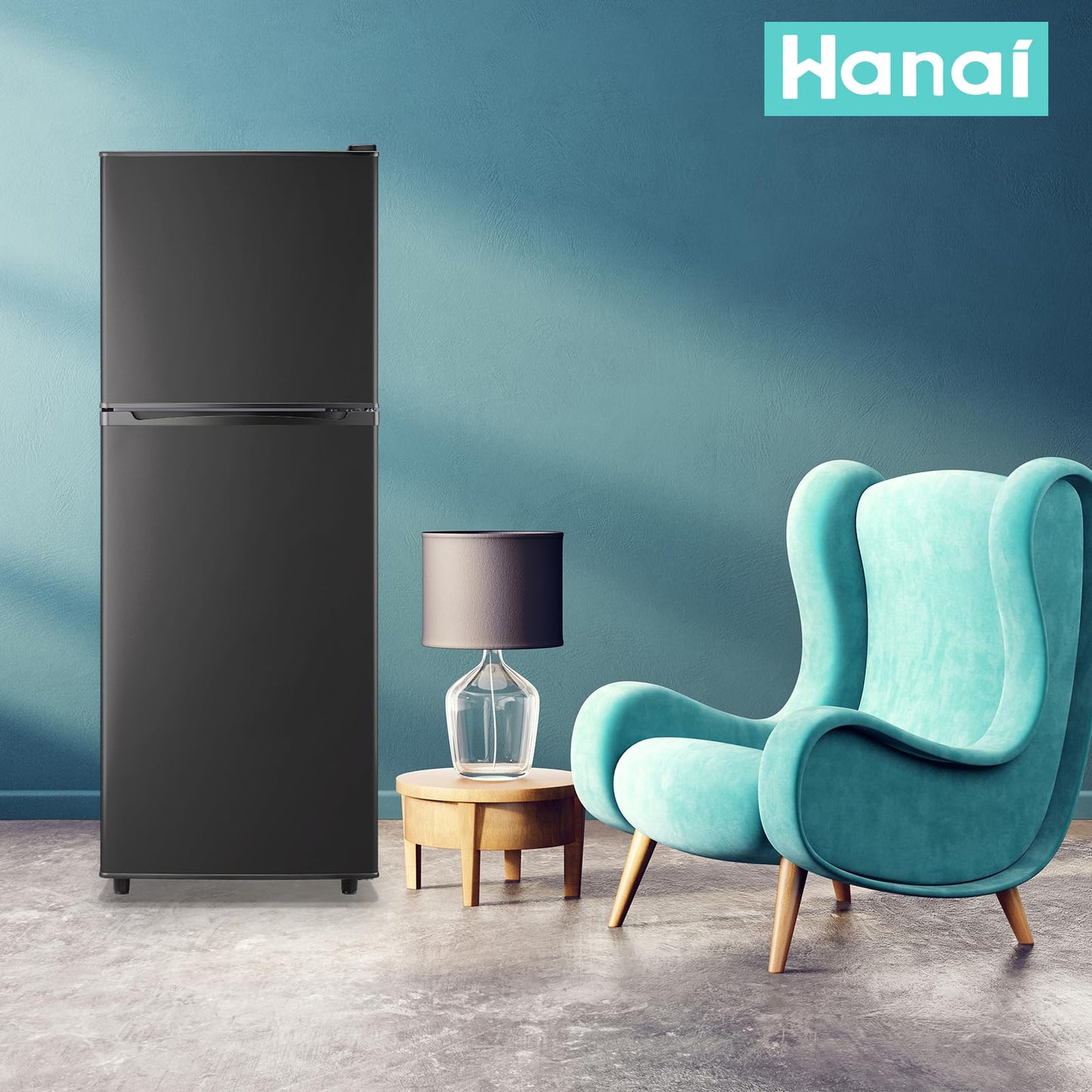 WANAI Double Door Small Refrigerator with Freezer, 5.0 Cu.Ft Large Size Fridge with 7 Level Adjustable Thermostat & Removable Shelves, Mini Refrigerator for Kitchen Apartment and Office, Silver