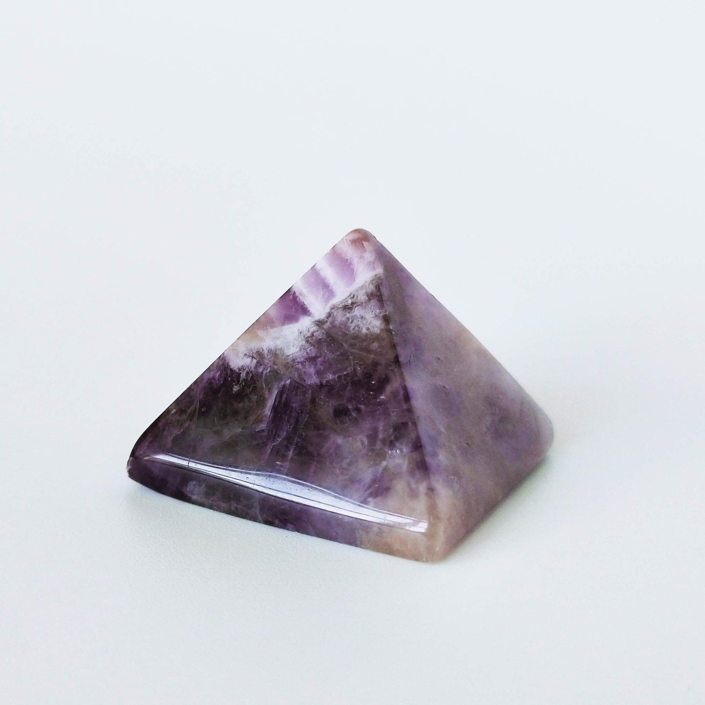 Mina Heal Natural Amethyst Pyramid Chakra Healing Crystal Stone, 1.5 inch