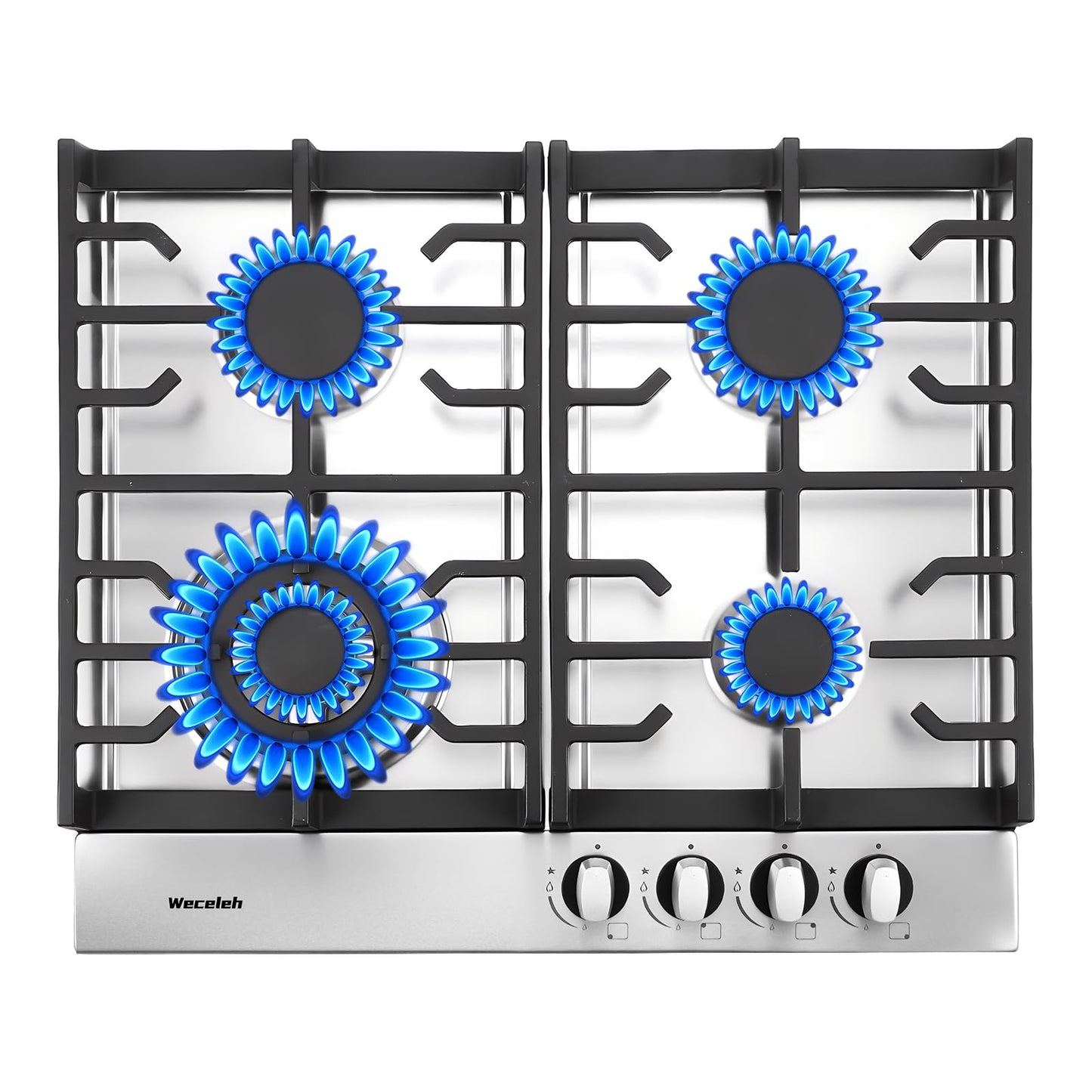 23â³x20â³ Built in Gas Cooktop 4 Burners Stainless Steel Stove Top 27400BTU with Thermocouple Protection,Easy Knob Control,NG/LPG Convertible Stainless Steel Easy Clean for Kitchen