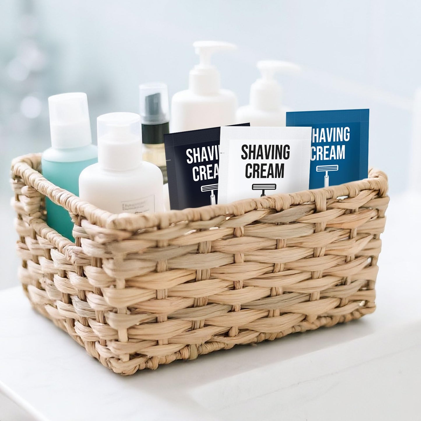 Shaving Cream Bulk Travel 8ml/0.28fl oz,Disposable Shaving Cream in Bulk Travel Shave Cream for Hotel Homeless (Jasmine, white tea and Unscented,pack of 300)