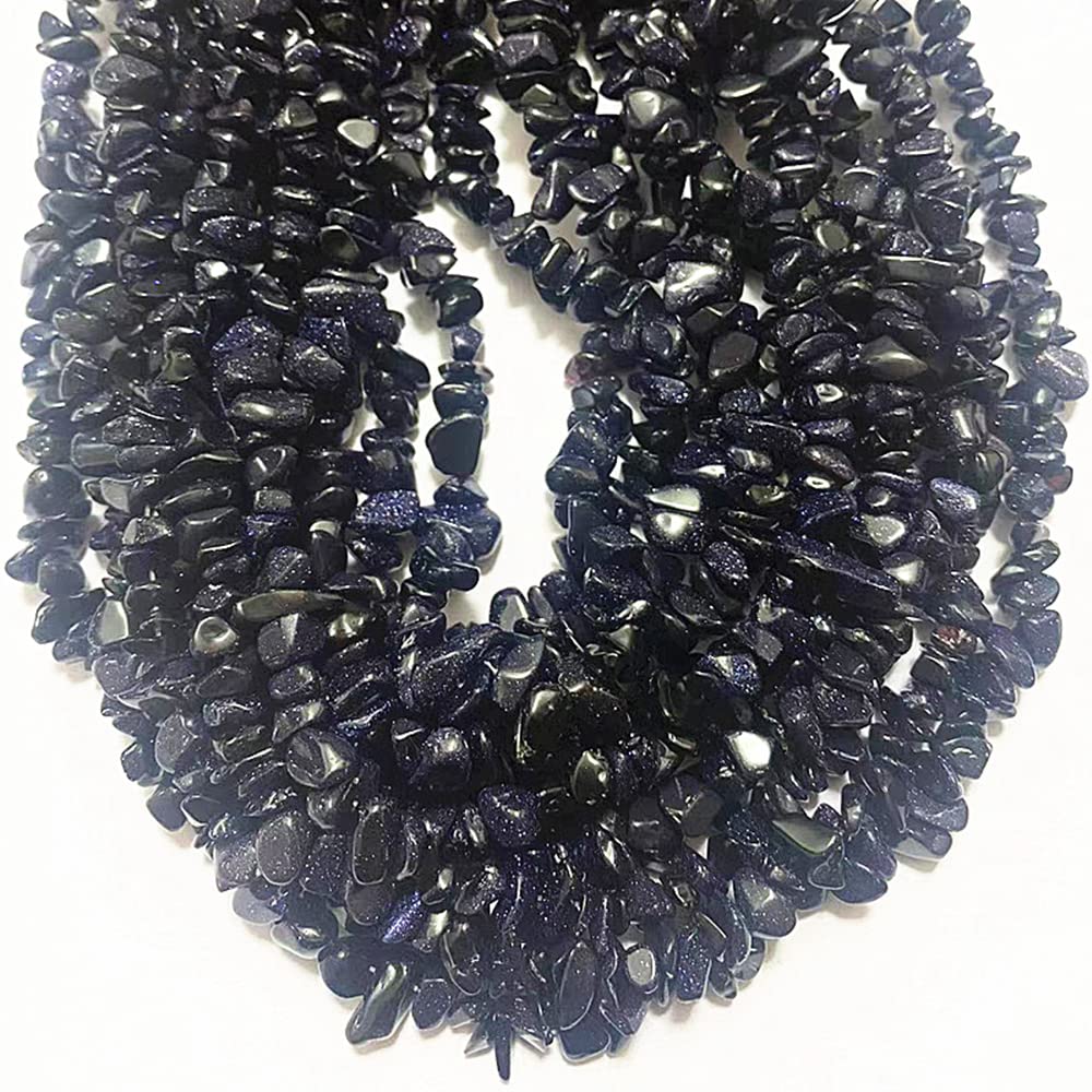 PLTbeads 7-8mm Natural Blue Sandstone Gemstone Chips Beads Healing Crystals Waist Bracelets Necklace Kit Irregular Stone DIY Crafts Design Jewelry Making