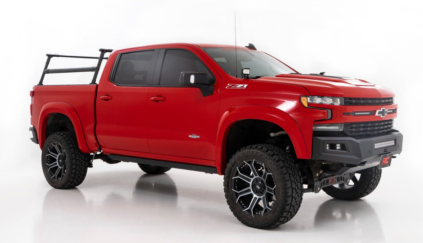 Rough Country Full-Height Bed Rack for Chevy Silverado 1500 (2019–2026 & Refresh) 5'8" Short Bed - Modular Aluminum Truck Rack for Cargo Racks, Rooftop Tents, Ladders & Overland Gear