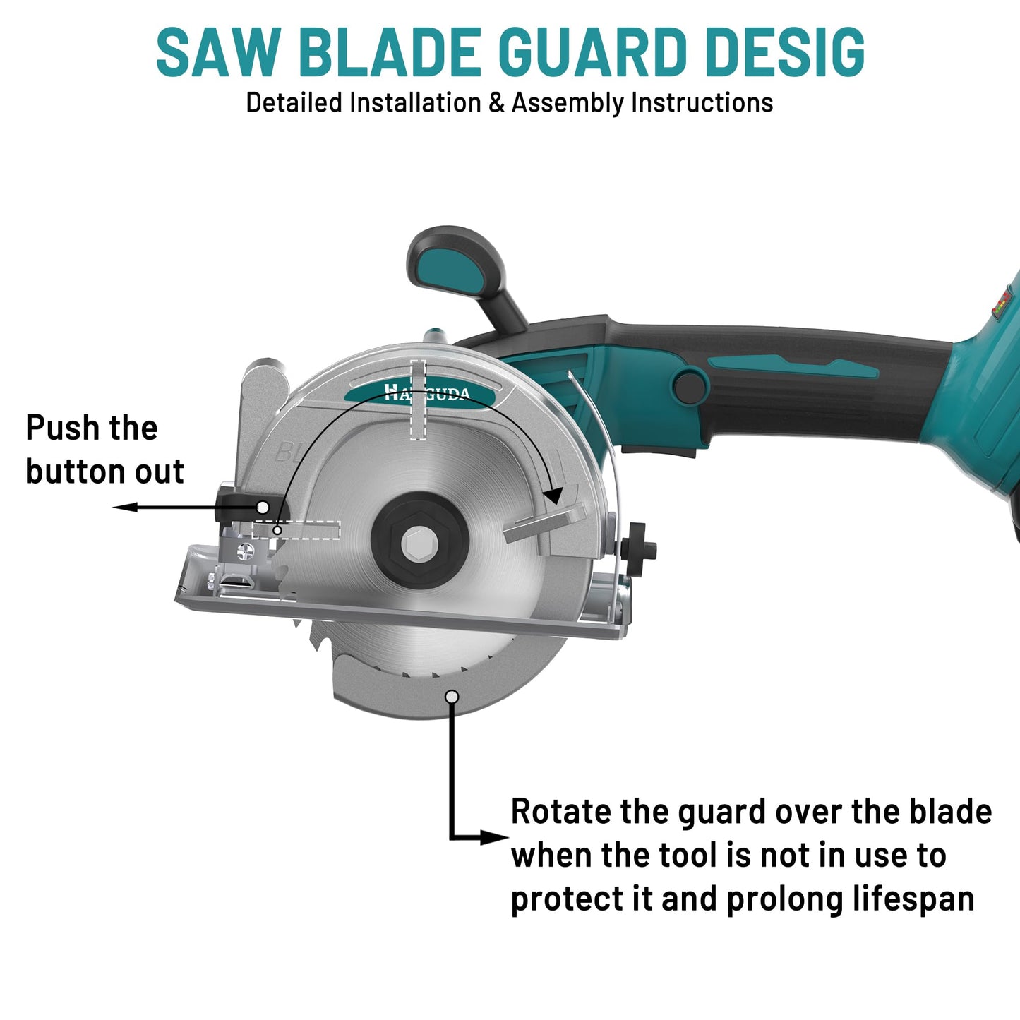 20V MAX Mini Circular Saw(2 * 2.0Ah Bundle),6900RPM Cordless Circular Saw with Blade Guard & 4 Blades, Cuts Tile/Wood/Metal/Plastic up to 1-3/4" (45° Angle) - DIY & Construction