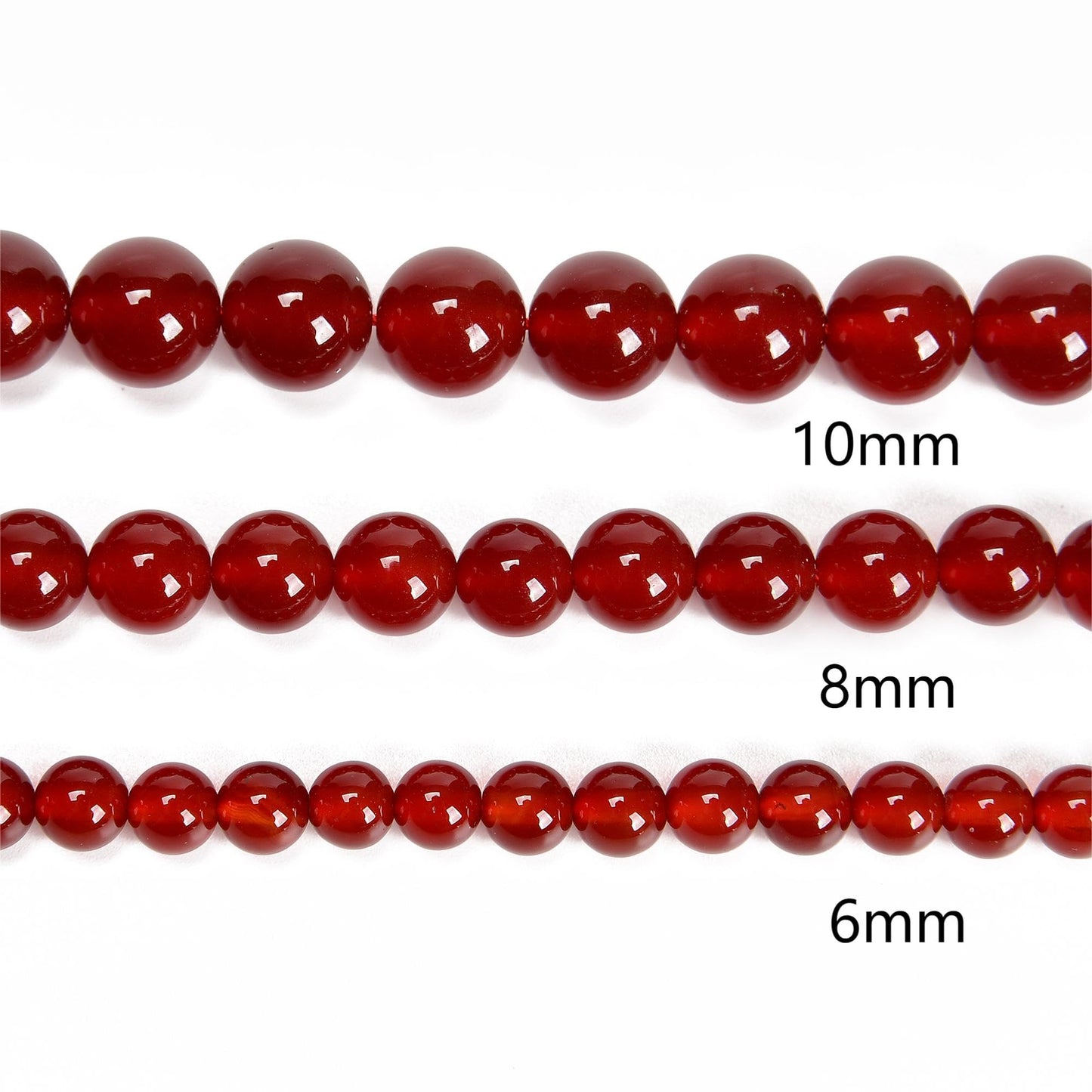 65Pcs 6mm Red Agate Natural Round Loose Real Stone Beads Gemstone Genuine for DIY Hand Made Craft Jewelry Bracelet Earring Necklace String Making Energy Healing Power