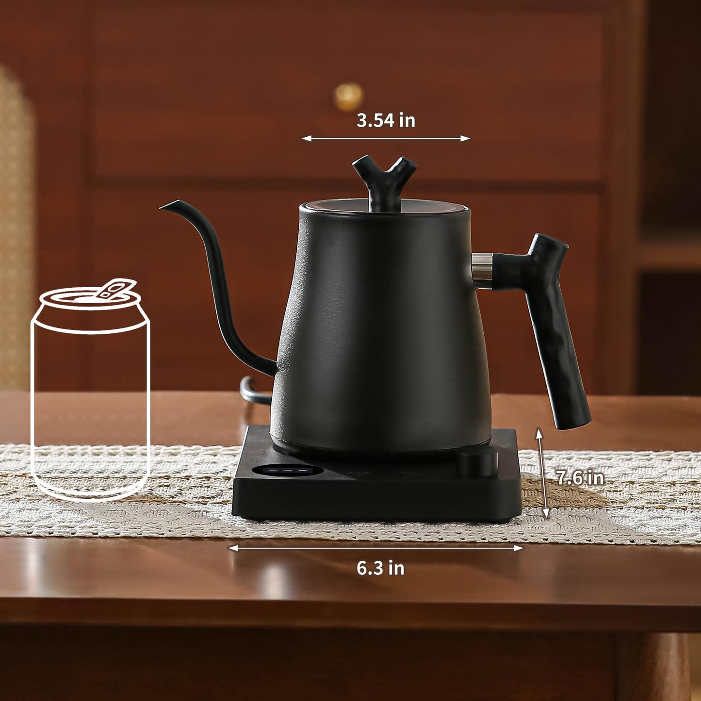 MOUTIUS Water Kettle Electric,Gooseneck Electric Kettle with 50pcs Coffee Filter,±1℉ Temperature Control, Fast Heating, Stainless Steel Interior, Ideal for Precise Pour-Over Coffee and Tea