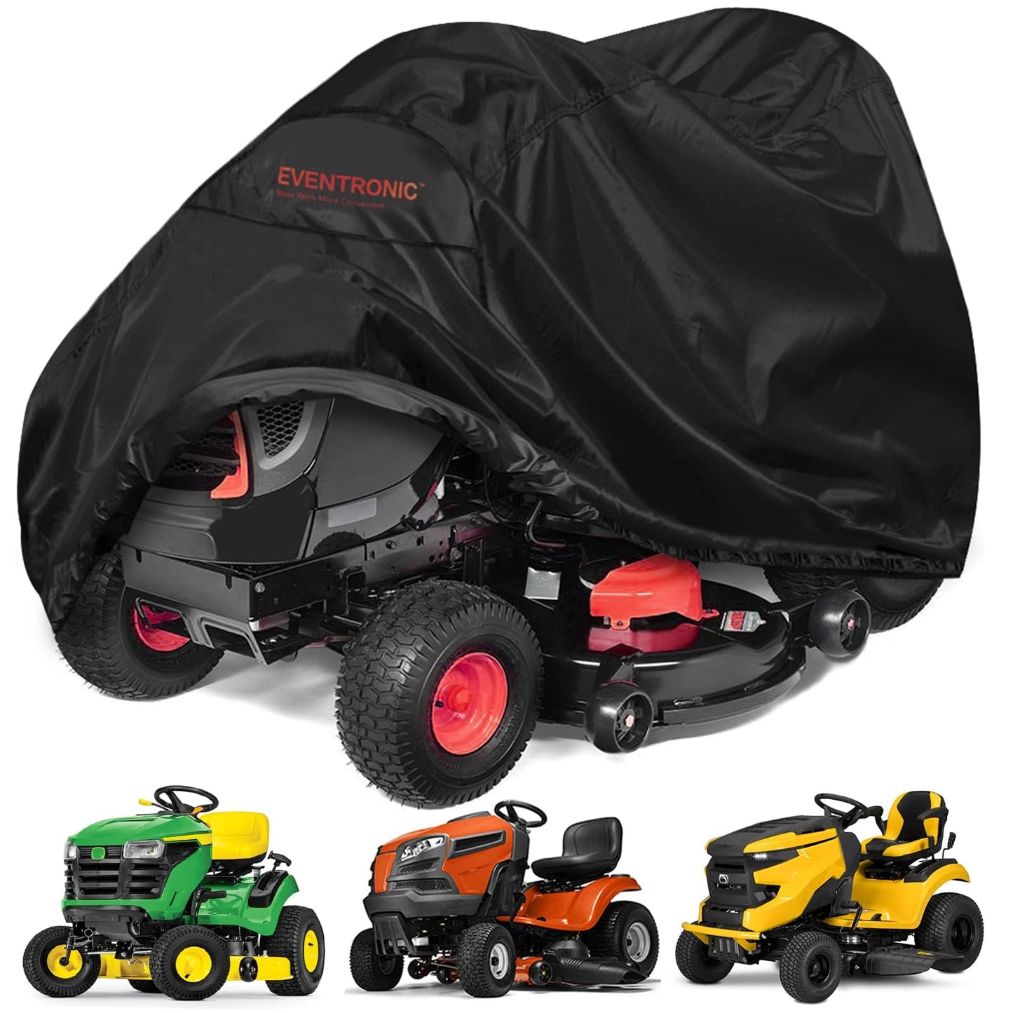 Riding Lawn Mower Cover, Eventronic 54â Riding Lawn Tractor Cover Waterproof Heavy Duty Durable (420D-polyester oxford)