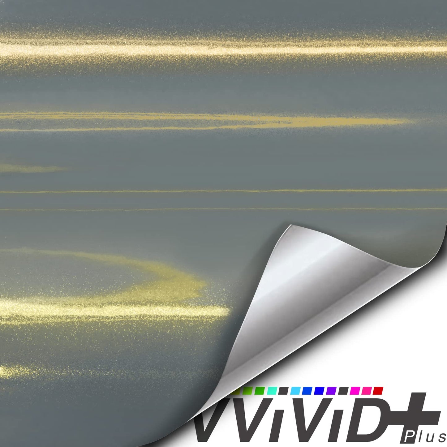 VViViD+ Premium High Gloss Galaxy Metallic Nardo Grey Vinyl Wrap Film Roll (25ft x 5ft)