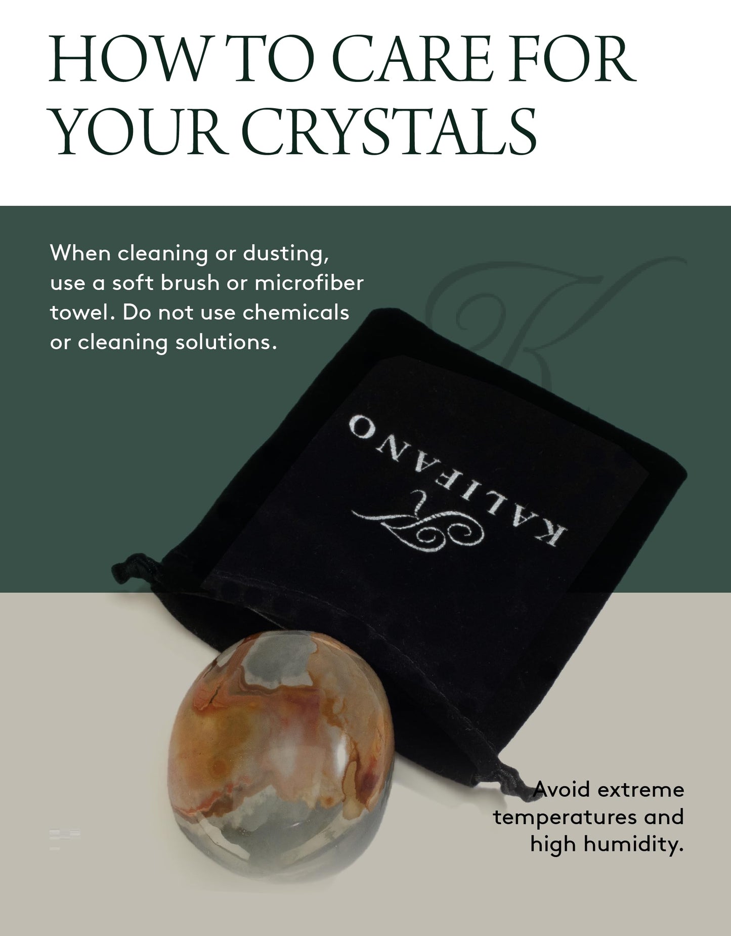 KALIFANO Palm Stone with Healing & Calming Effects - AAA+ Grade High Energy Worry Stone with Information Card - Reiki Crystal Used for Courage (Family Owned and Operated) (Desert Jasper)