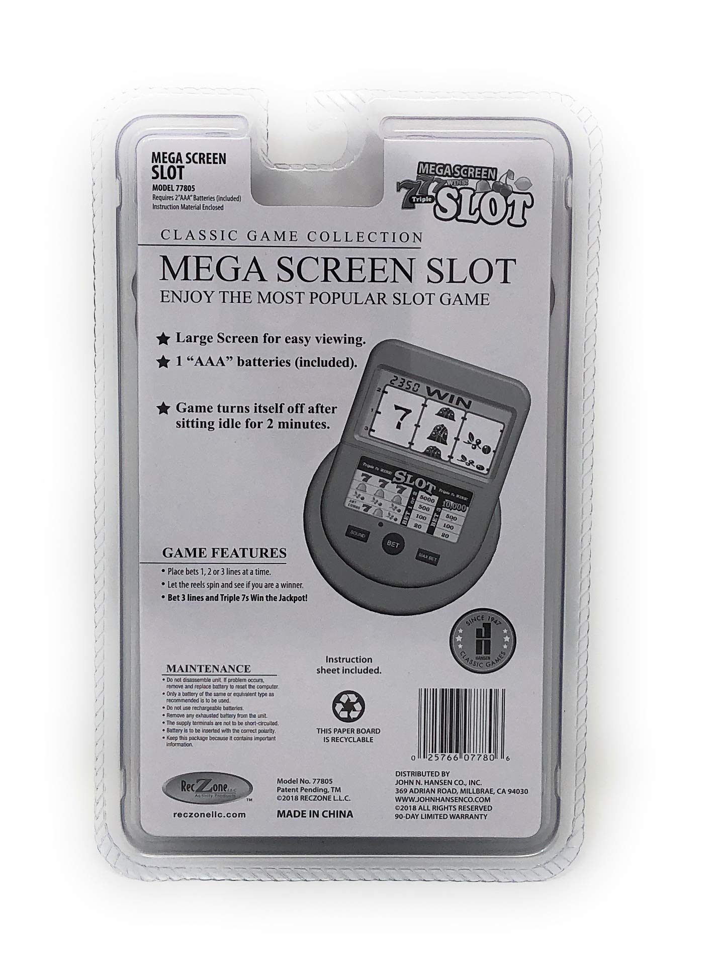 Classic Games Mega Screen Slot Machine Handheld Arcade Game