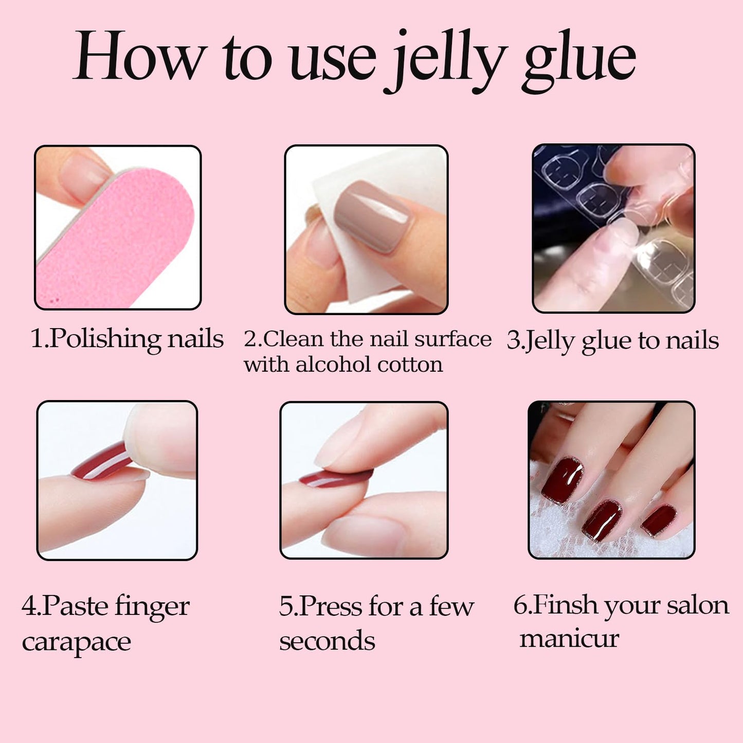 Christmas Press on Nails Medium Almond Red French Tip Fake Nails False Nails with Cute Christmas Hat & Snowflake Bow Designs Glossy Glue on Nails for Women Girls 24 Pcs