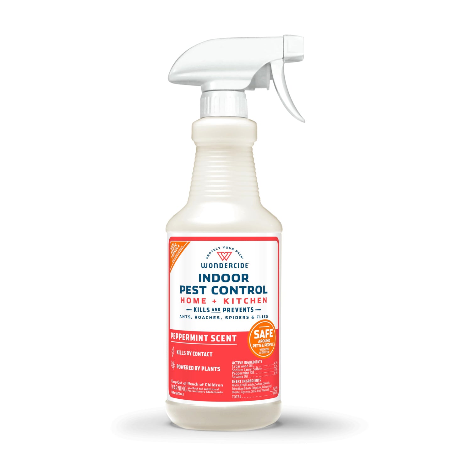Wondercide - Indoor Pest Control Spray for Home and Kitchen - Ant, Roach, Spider, Fly, Flea, Bug Killer and Insect Repellent - with Natural Essential Oils - Pet and Family Safe â Peppermint 16 oz