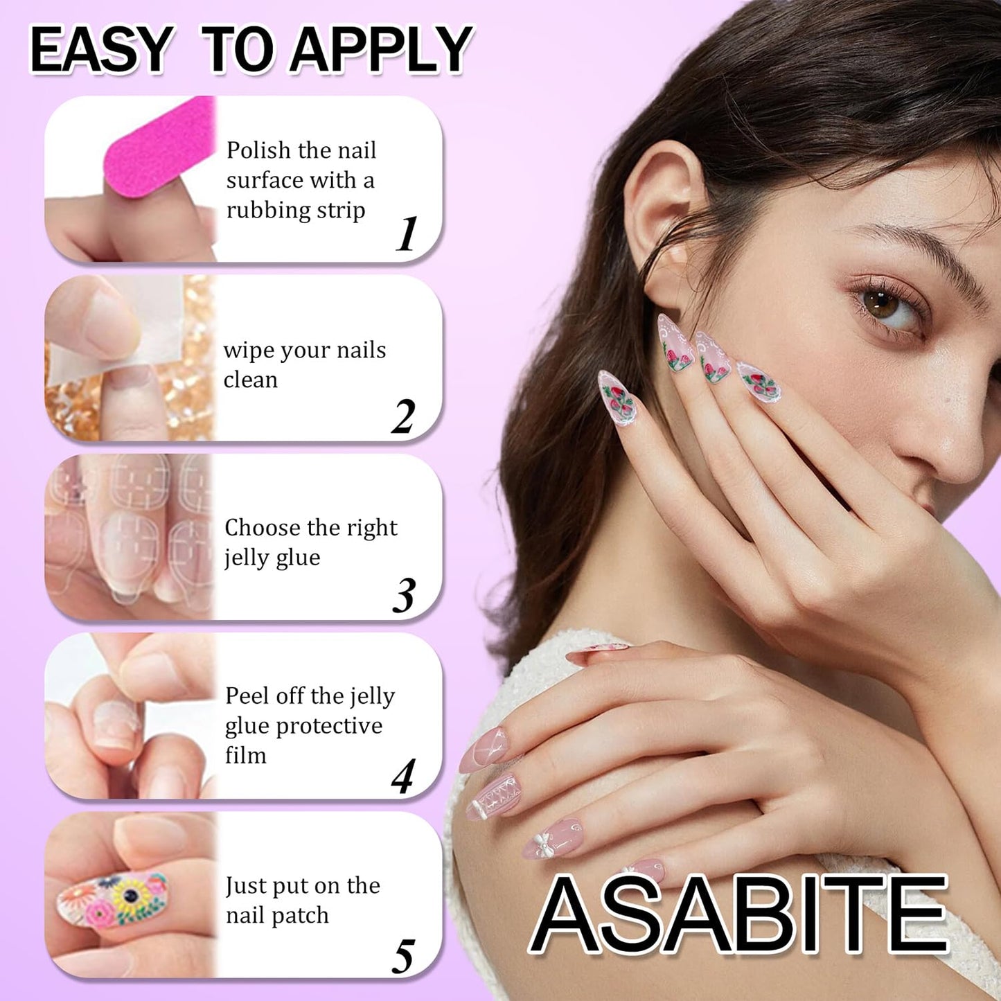 24 Pcs White French Tip Press on Nails Almond Medium Fake Nails with Glue Cute Pink False Nails with 3D Flower Bow Design Handmade Nails Glossy Holiday Glue on Nails Reusable Stick on Nails for Women