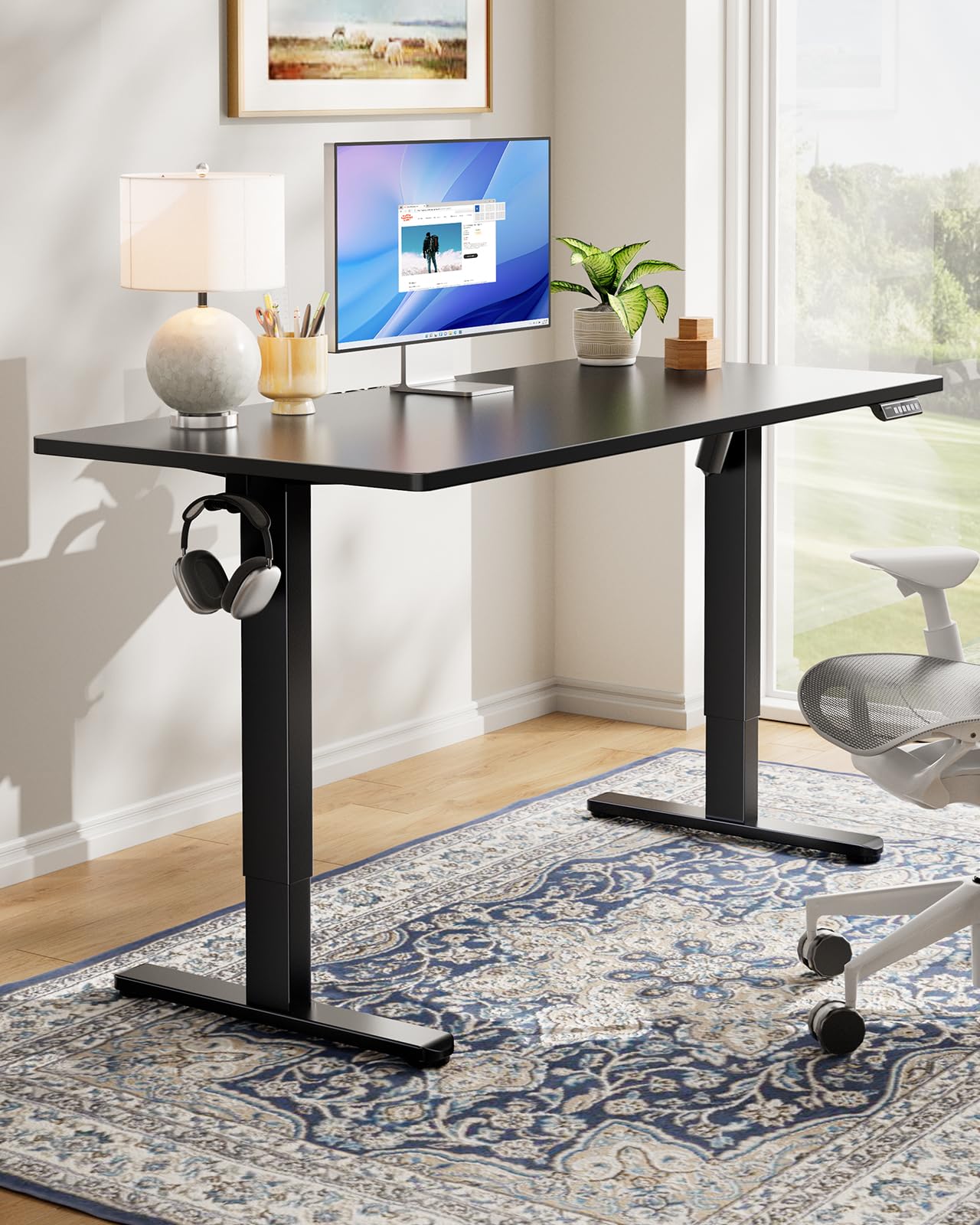 HUANUO Electric Standing Desk, Single Monitor Mount