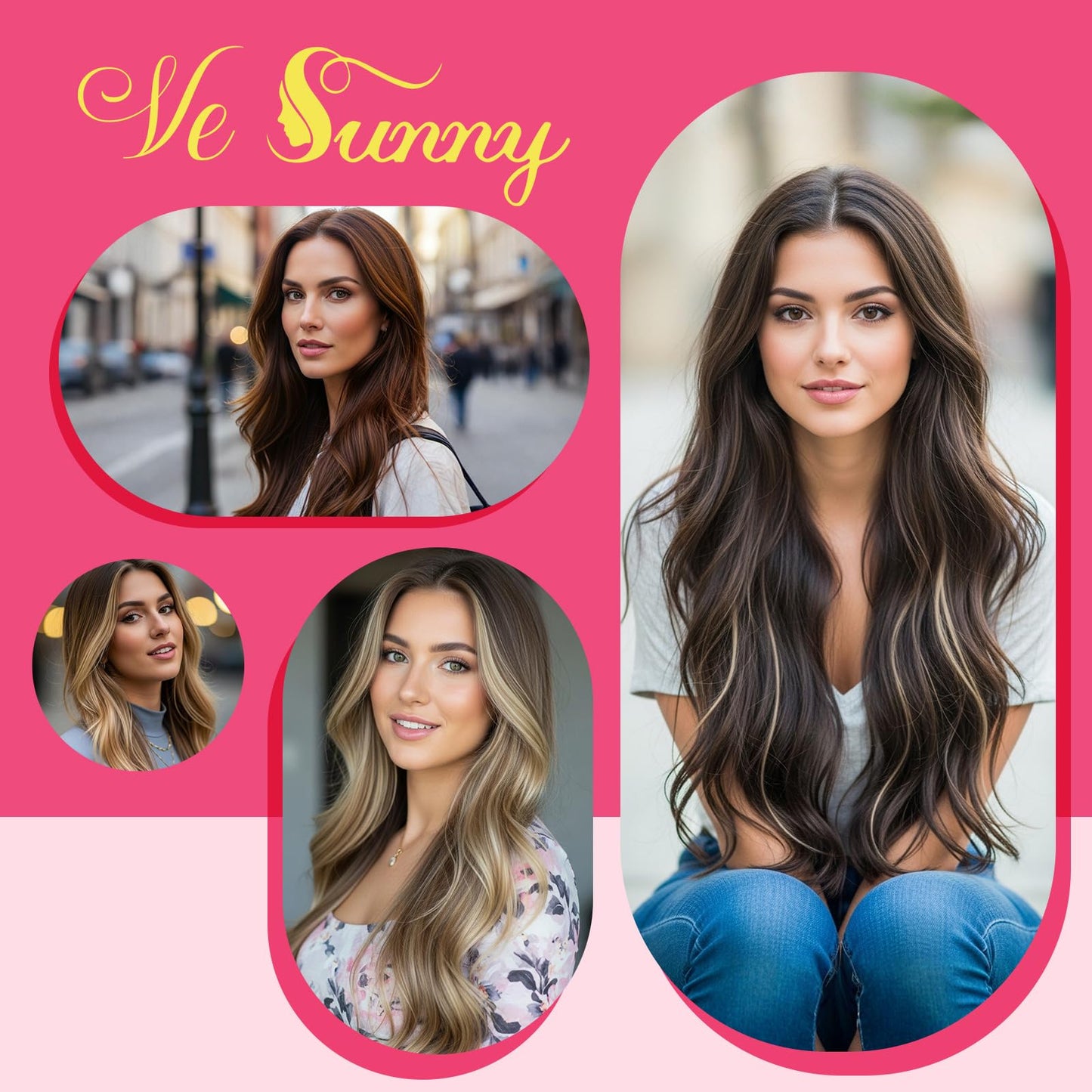 Ve Sunny Human Hair Tape in Extensions 18inch Hair Extensions Tape in Brown mix Blonde Balayage Tape Hair Extensions Real Human Hair Invisible 10Pcs 25G