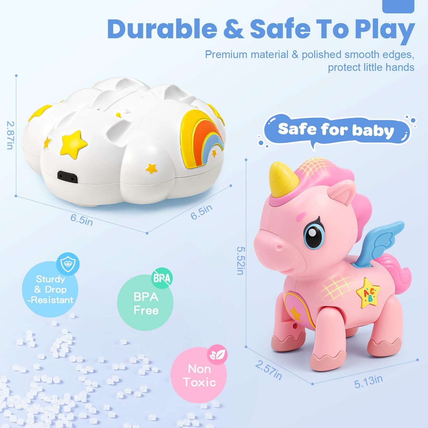 Duchong Baby Toy 6-12 Months, Toys for 1 Year Old Girl, Crawling Musical Unicorn Toys for Walking Toddler, 1st Birthday Christmas Girls Gift