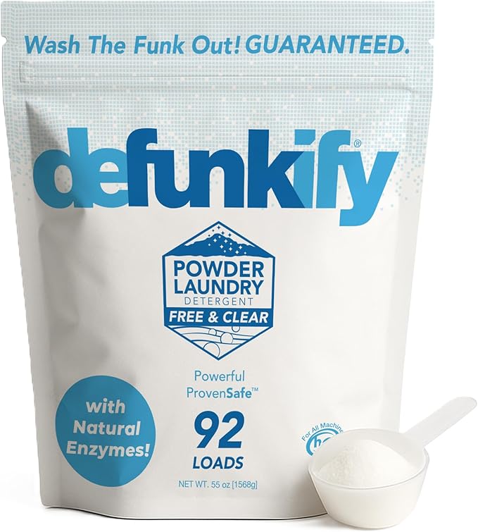 Laundry Detergent, 92 Load. Unscented Enzyme Cleaner Laundry Detergent Powder. Activewear, Outdoor Gear Cleaning Supplies w/Odor Eliminator, Stain Removers. Provensafe⢠Washing Soda Laundry Soap