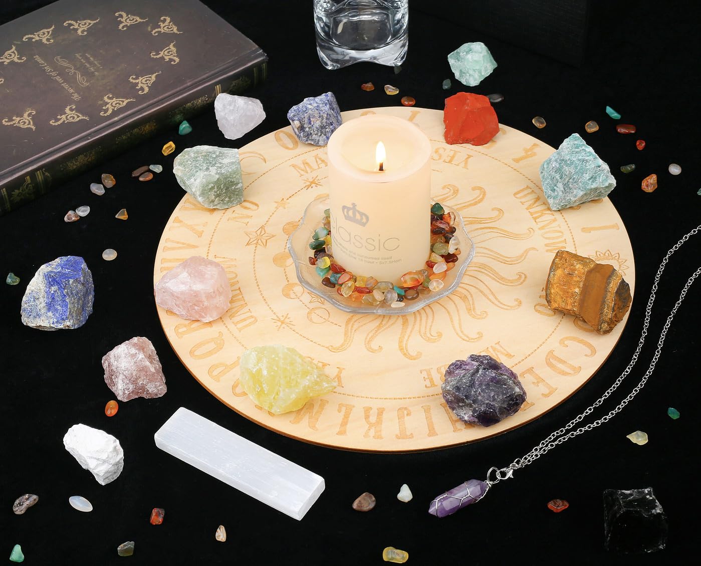 DUQGUHO 17Pcs Crystals and Healing Stones Crystal Gifts Set Raw Chakra Stones Colored Rocks for Beginners Collection Chakra Gift