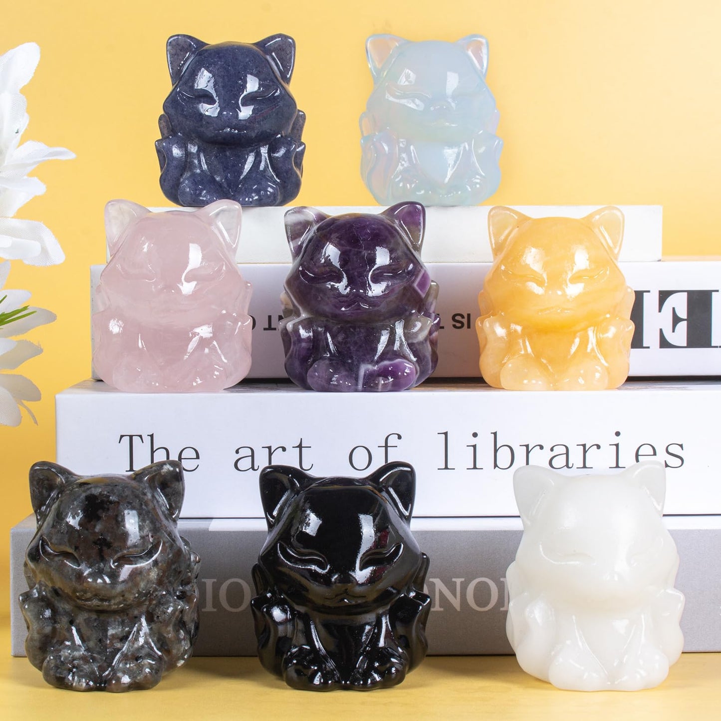 QLRSUXN Blue Aventurine Nine Tailed Fox Decor,2 Inch Healing Crystals Fox Statue,Lucky Guardian Pocket Fox Figurines as Women’s Gifts,Fox Figurine for Office Home Decor and Ornament.
