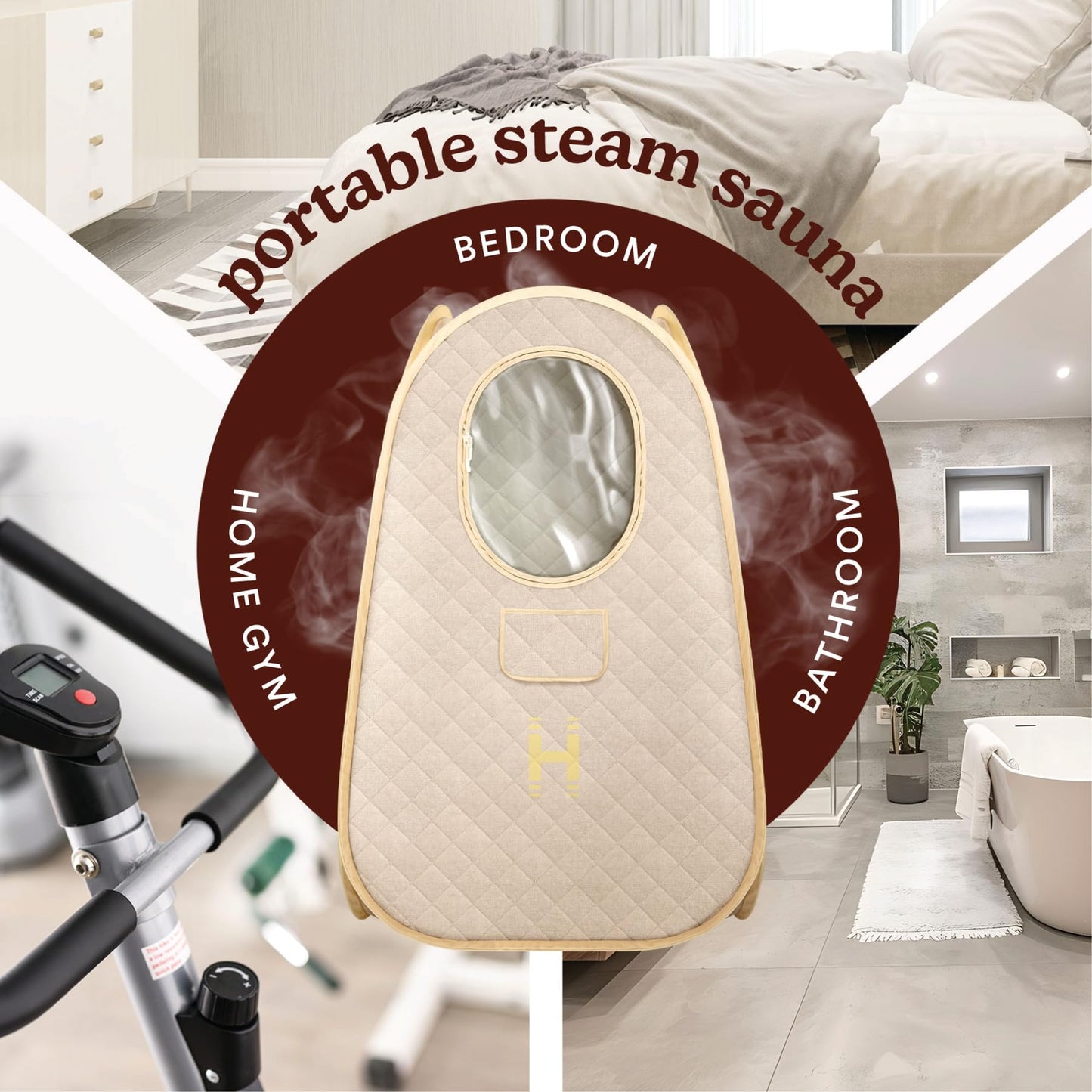 Homedics Portable Sauna – Collapsible Personal Steam Sauna for Stress Relief & Muscle Relaxation, Fast 1-Min Setup, Heats to 115°F, Up to 60 Min Session, Compact Foldable Design