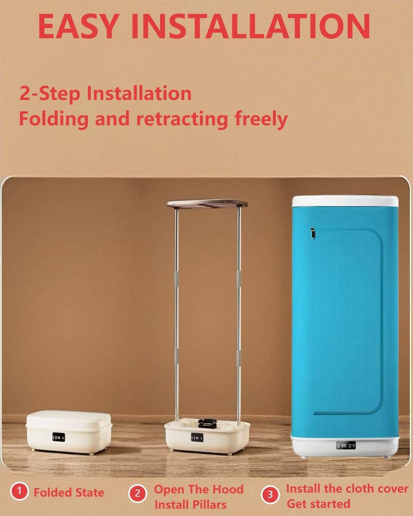 Aptovpvp Portable Dryer, Dry Clothes Machine,Mini Clothes Care Machine With Remote Control, Fast/Easy To Use/Small, Suitable For Small Spaces, Apartments, Rvs And Dormitories