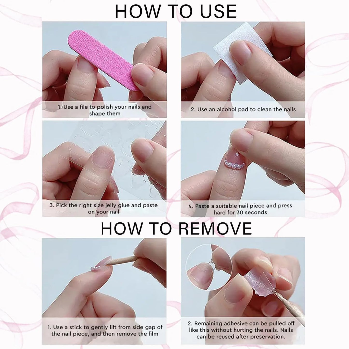 Flower French Tip Press on Nails Medium Coffin Fake Nails Glossy Purple Acrylic Press on Nails Lavender Floral False Nails Reusable Summer Artificial Nails Full Cover Stick on Nails for Women, 24Pcs