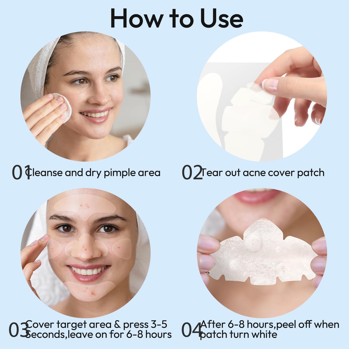 Full Face Pimple Patches (5 Pack, 25 Patches),XL Hydrocolloid Acne Patches for Whole Face,Nose,Chin,Forehead,Cheeks w/Tea Tree Oil&Salicylic Acid,Large Invisible Zit Patches for Overnight Blemish Care
