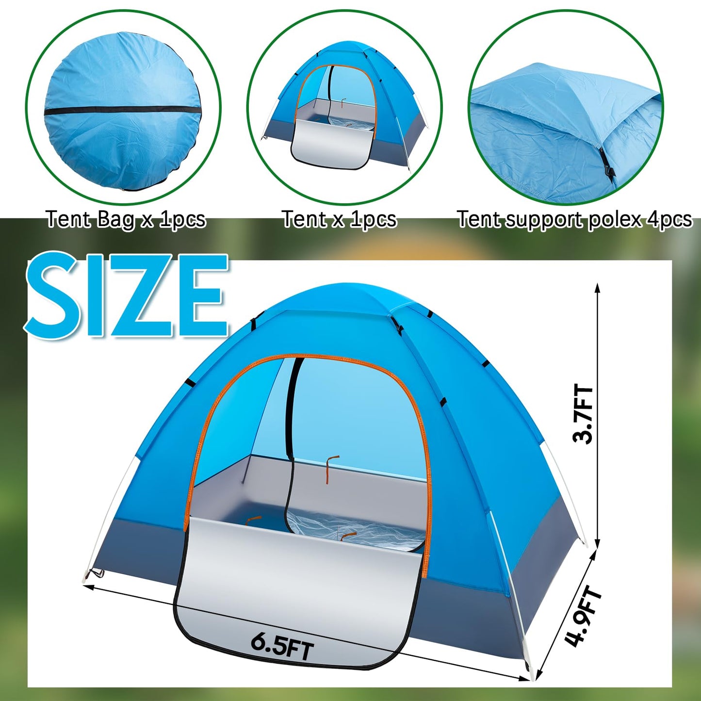 Wowangce 10 Pcs Camping Tents for Homeless Bulk Homeless Backpacking Supplies 2 Person Pop up Adult Waterproof Instant Easy Setup Tent for Hiking, Outdoor, Travel, Camping, Donation (Blue)