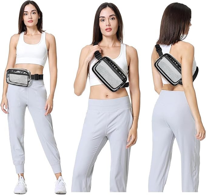 VOROLO Fanny Pack For Women And Men Crossbody Bag Belt Bag with Adjustable Strap Graduation Gifts Clear Orange-1