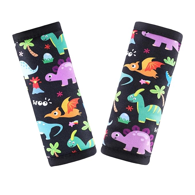 COOLBEBE Car Seat Straps Shoulder Pads for Baby Kids, Super Soft Seat Belt Covers for All Car Seats/Pushchair/Stroller/High Chair (Dinosaur)