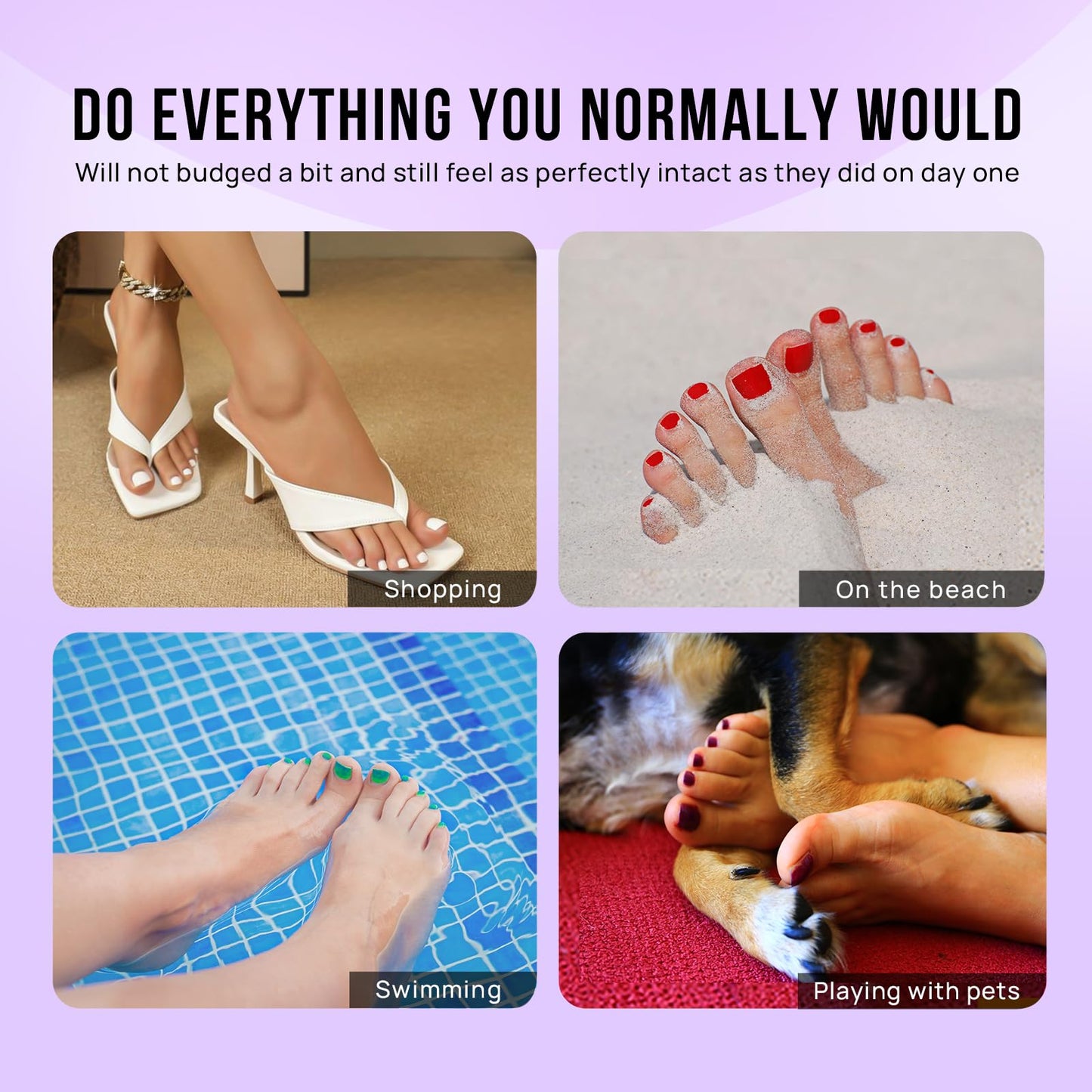 BTArtbox Long Square Gel Nail Tips and Short Square Press on Toenails
