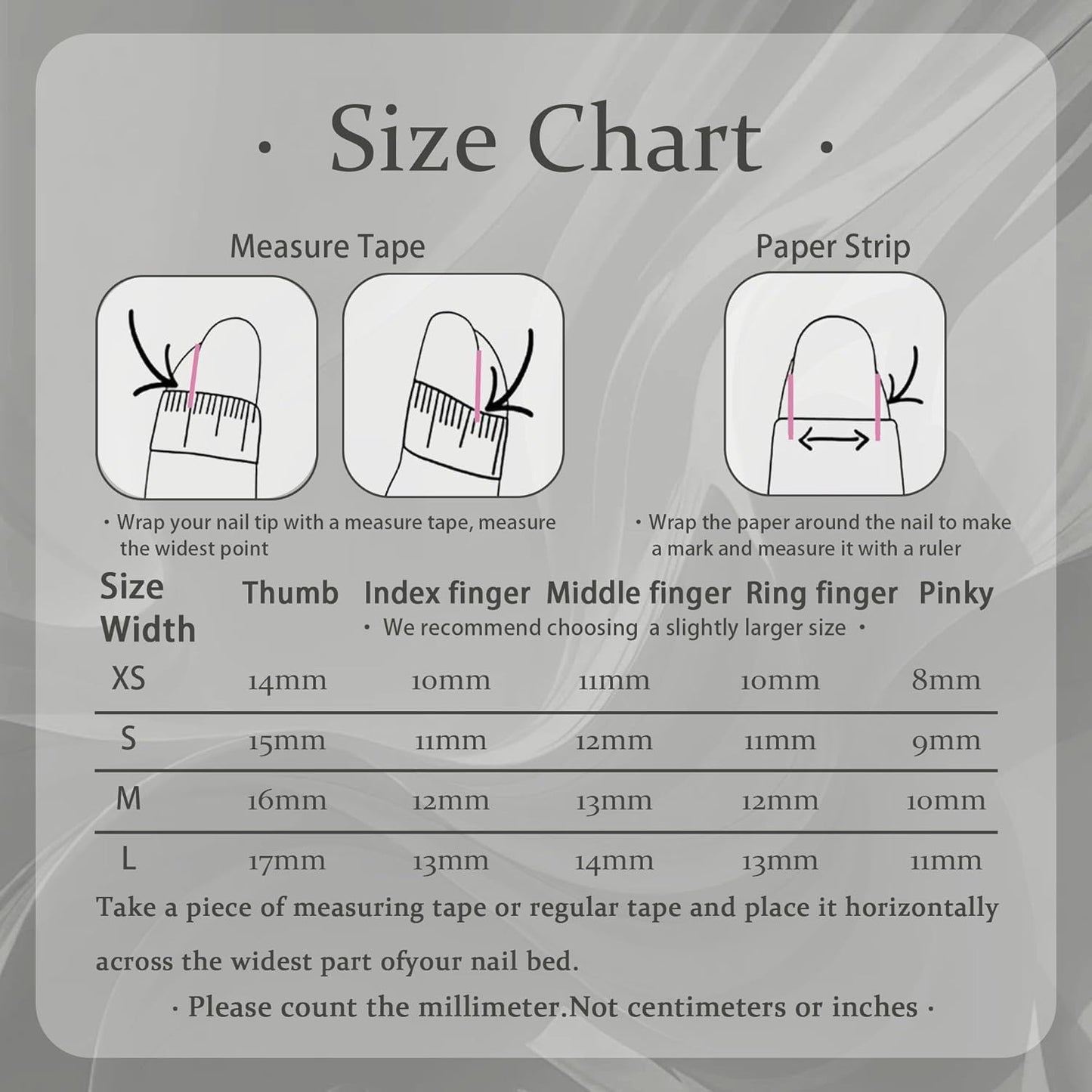 Yabonica 10Pcs Handmade Press On Nails (064P, S)