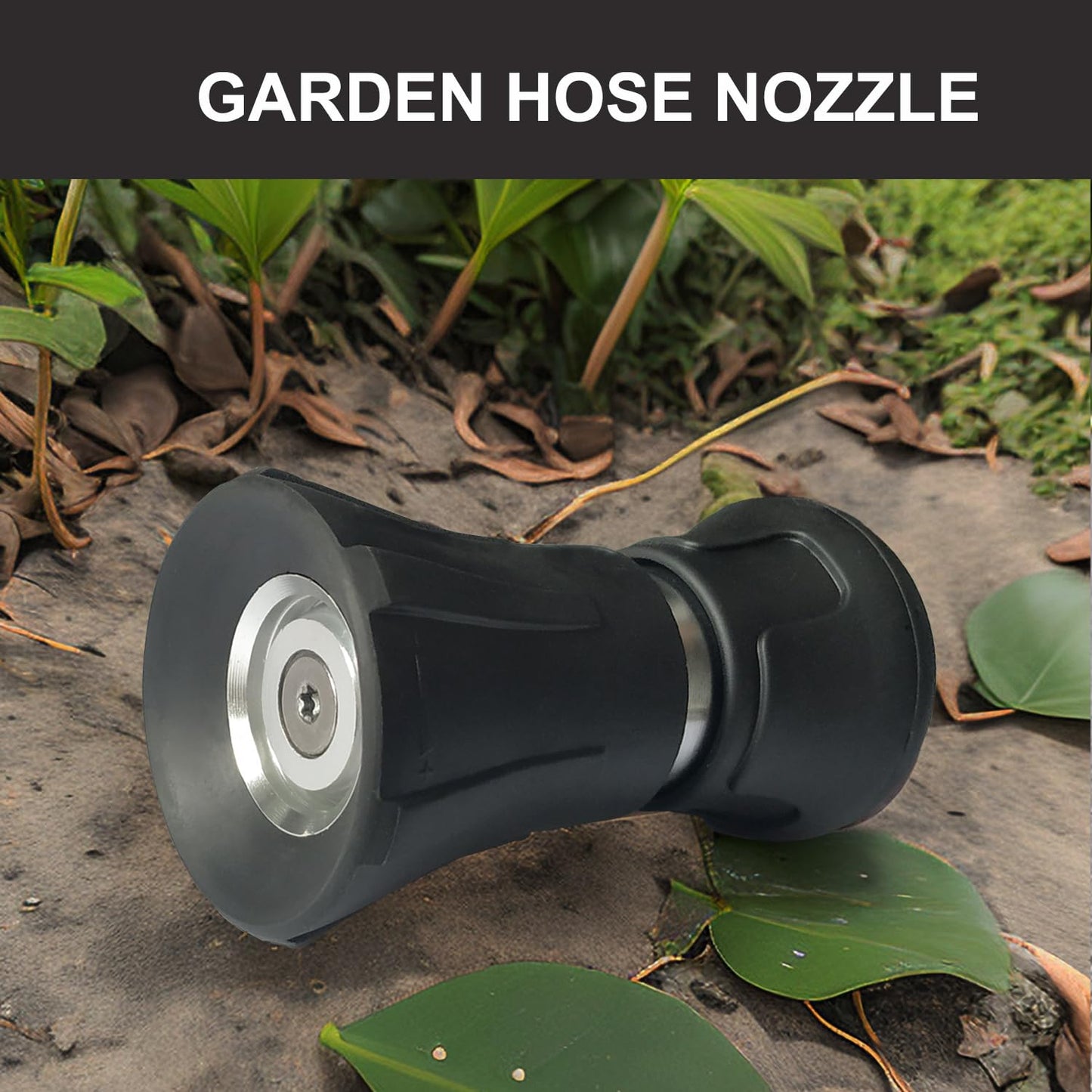 Heavy Duty Fireman Style Hose Nozzle - Fits All Standard Garden Hoses - High Pressure Sprayer Nozzle to Wash Your Car or Water Your Garden – Leak Proof (Black)
