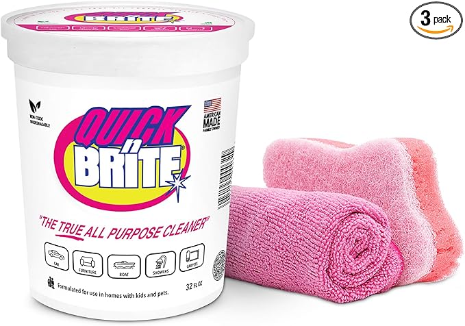 Quick 'n Brite All Purpose Cleaning Paste â Miracle Cleaner for Tough Stains, Biodegradable, Non-Toxic, Pet-Safe, Multi-Surface Stain Remover, Made in USA, 32 Oz Kit